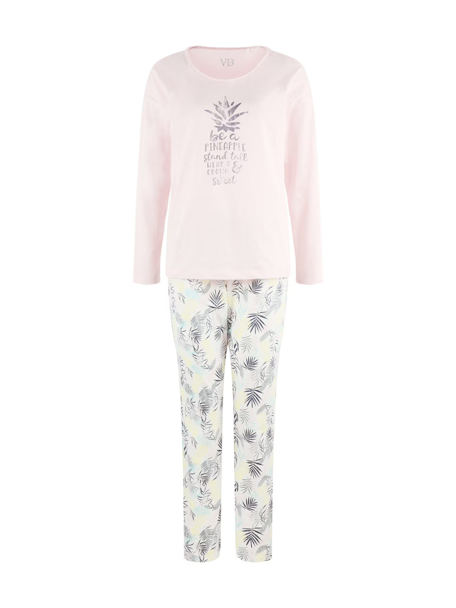 VIVANCE Pijama albastru aqua / galben pastel / albastru violet / roz / alb - Pled.ro