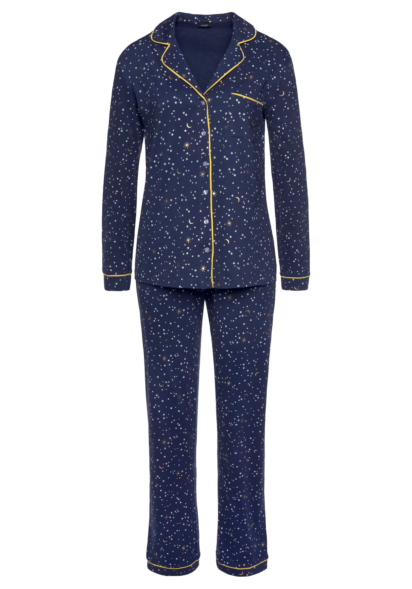 VIVANCE Pijama bleumarin / galben / alb - Pled.ro