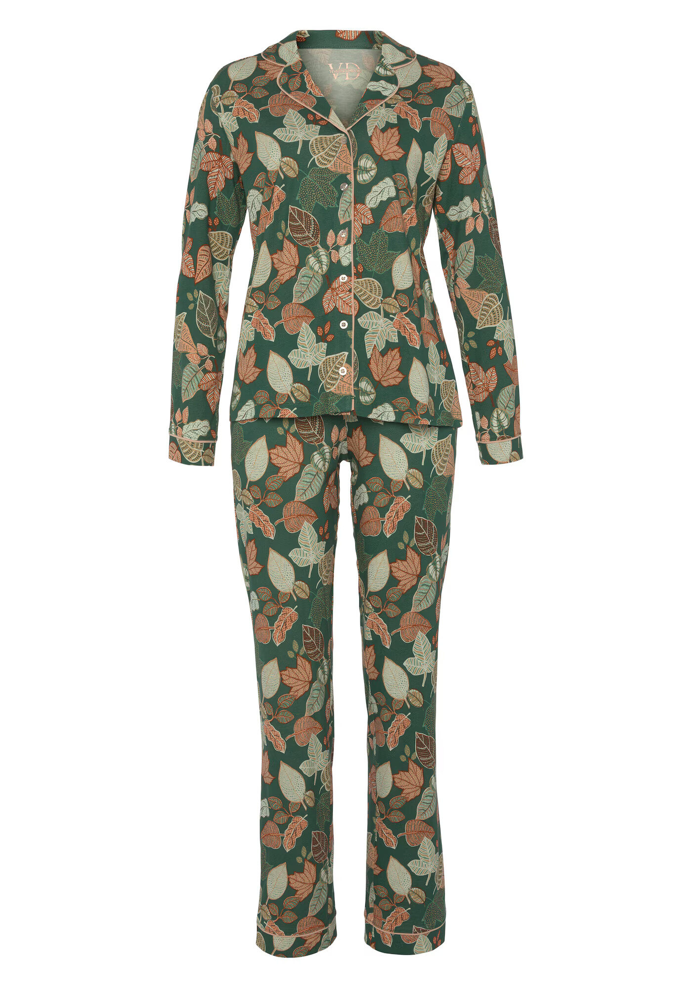 VIVANCE Pijama crem / maro / verde / portocaliu - Pled.ro