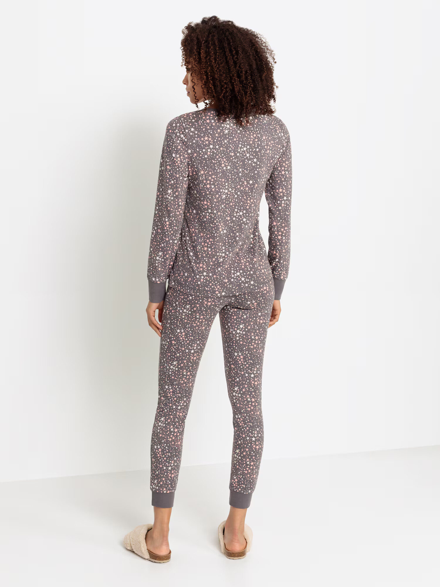 VIVANCE Pijama 'Dreams' gri / alb - Pled.ro