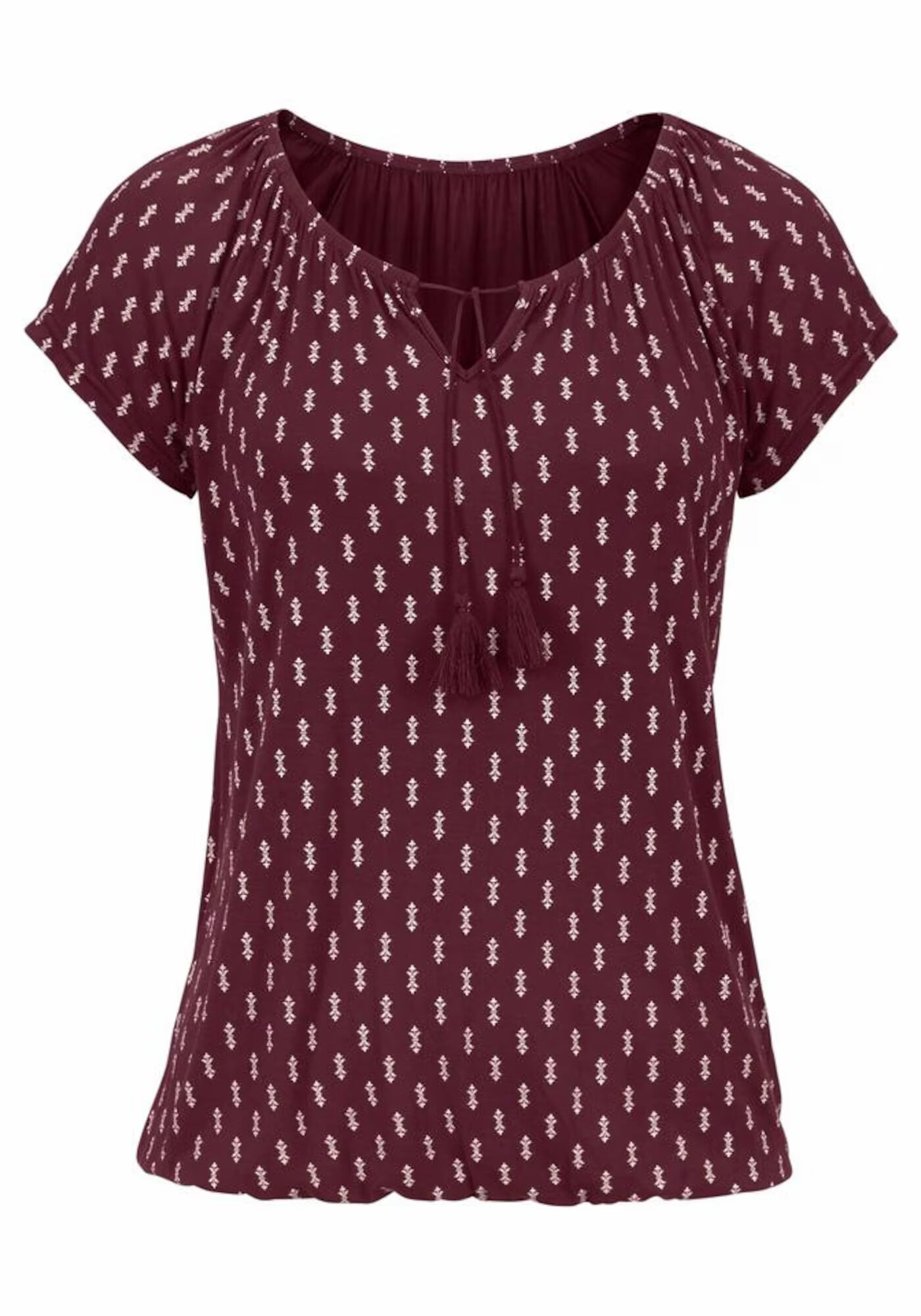 VIVANCE Tricou roșu bordeaux / negru - Pled.ro