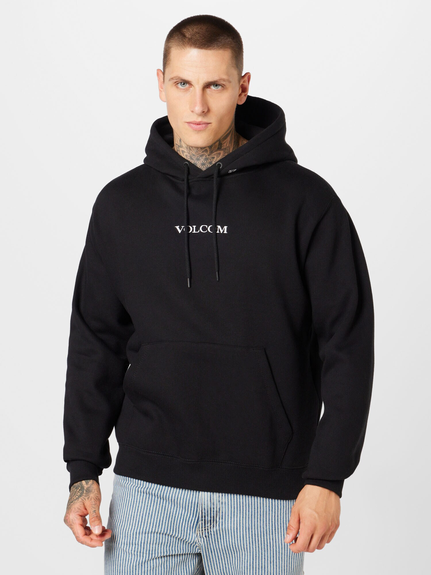 Volcom Bluză de molton negru / alb - Pled.ro