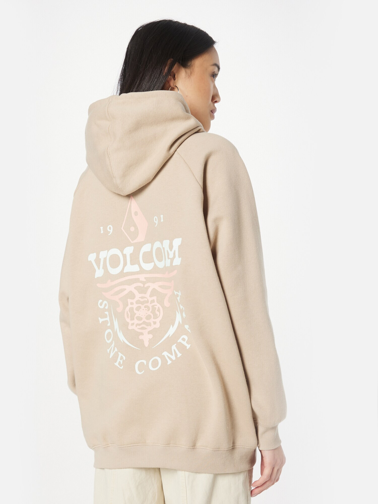 Volcom Bluză de molton 'Truly Stocked' albastru pastel / gri taupe / roz - Pled.ro