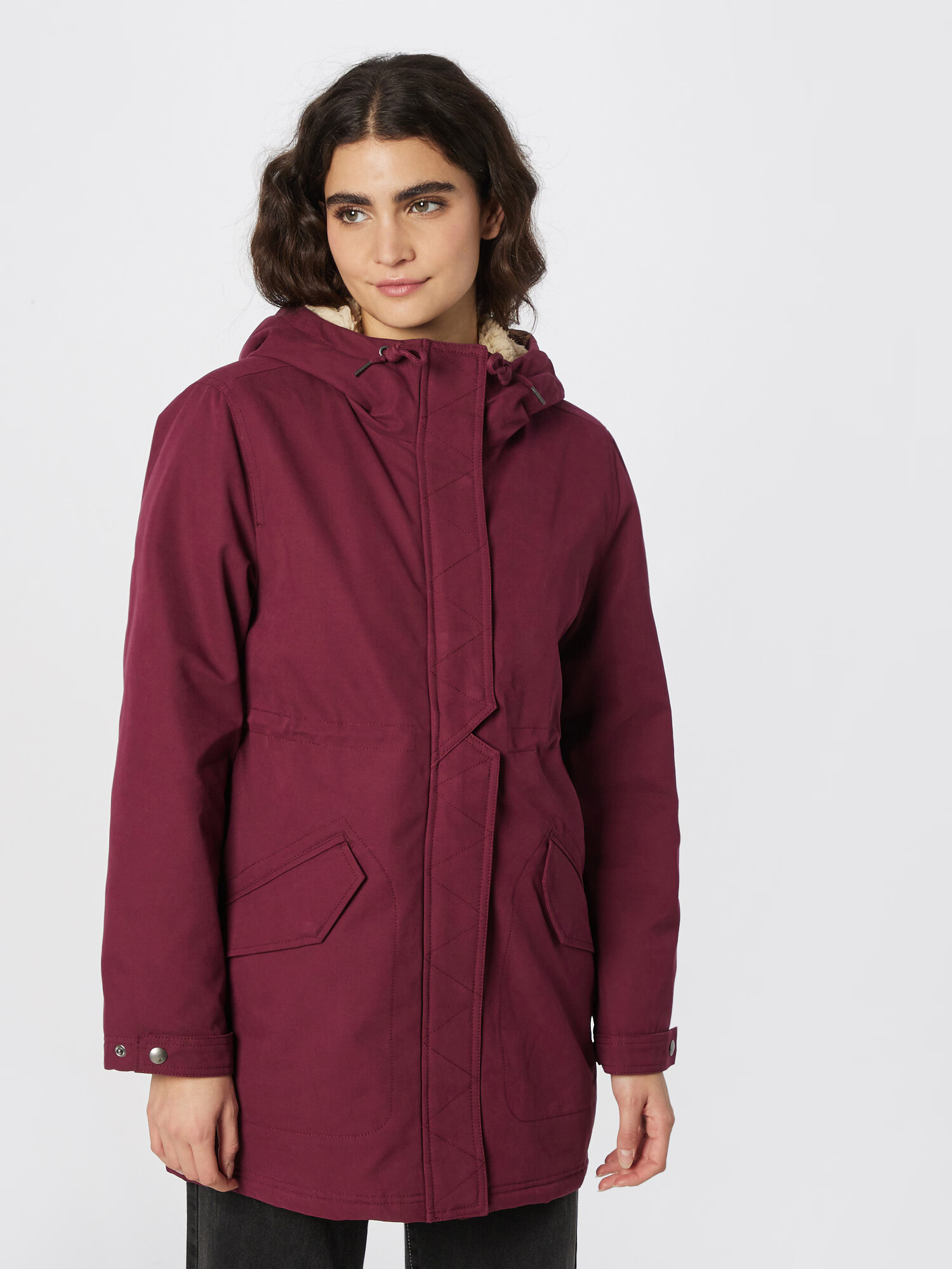 Volcom Parka de iarnă 'LESS IS MORE' roșu burgundy - Pled.ro