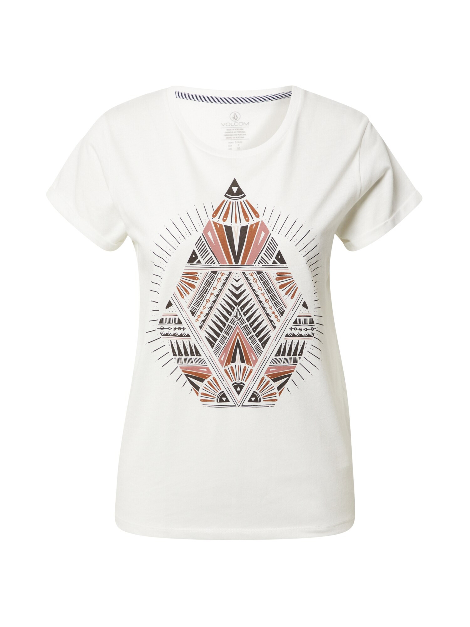 Volcom Tricou 'Radical Daze' maro caramel / maro închis / roz pal / alb - Pled.ro