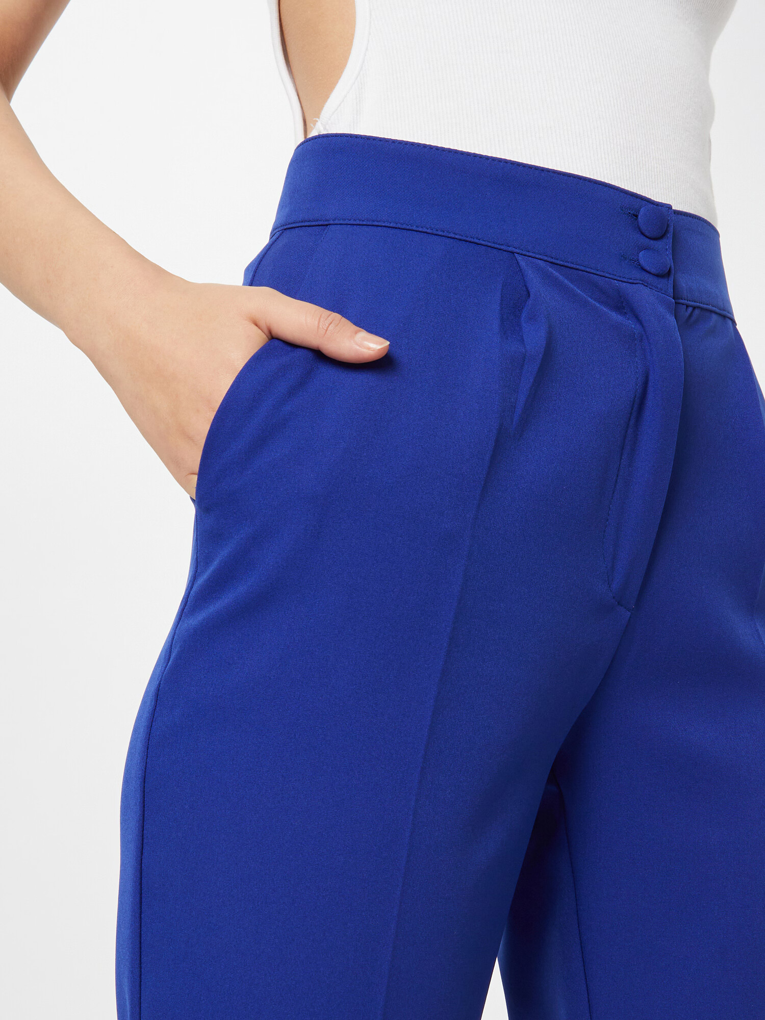 Wallis Pantaloni cu dungă albastru cobalt - Pled.ro