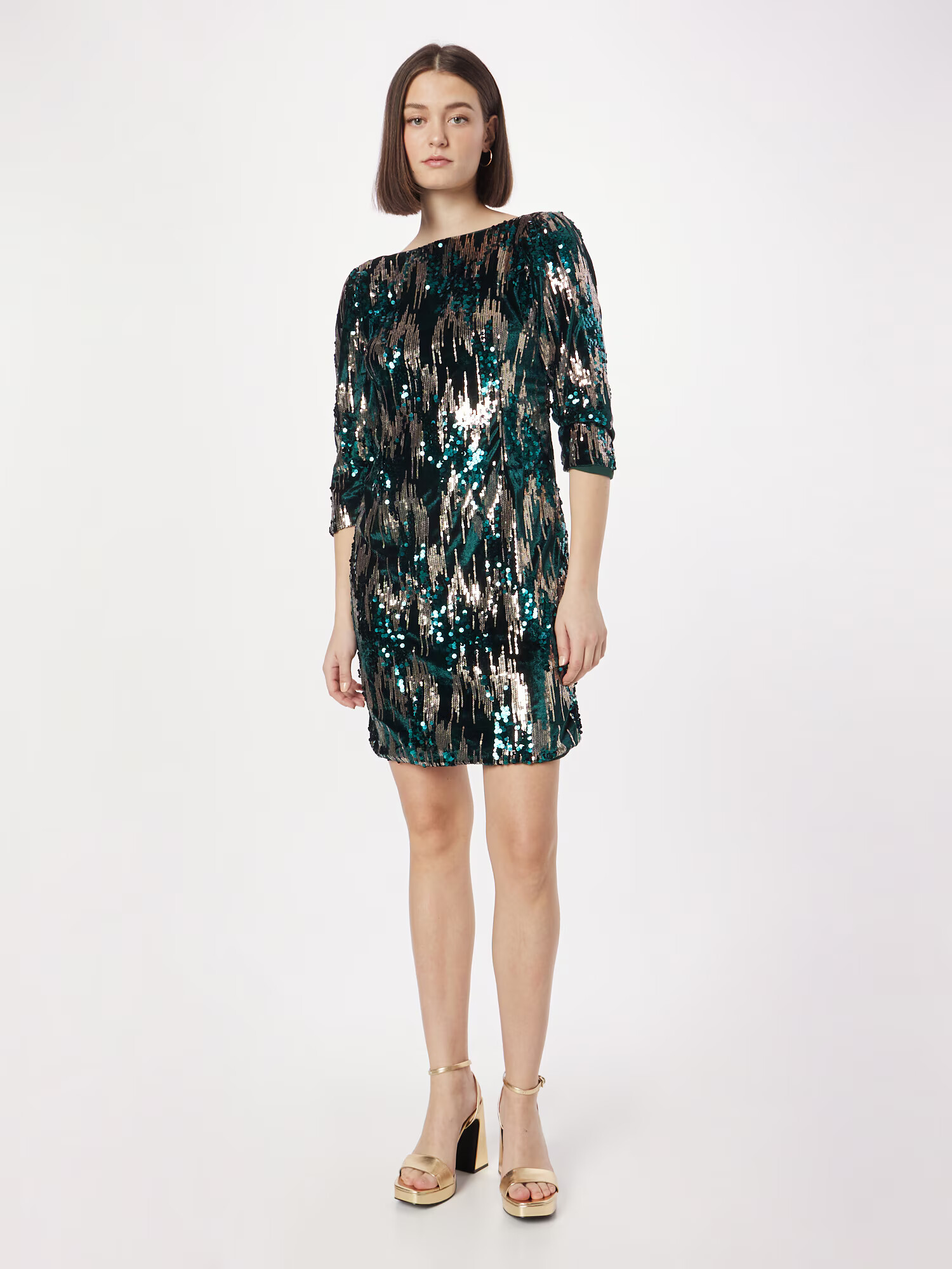 Wallis Rochie de cocktail auriu / verde / negru - Pled.ro