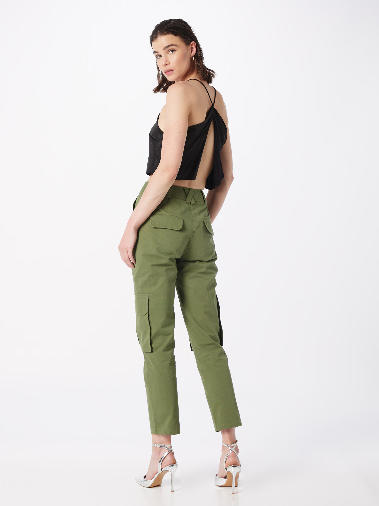 Warehouse Pantaloni cu buzunare kaki - Pled.ro