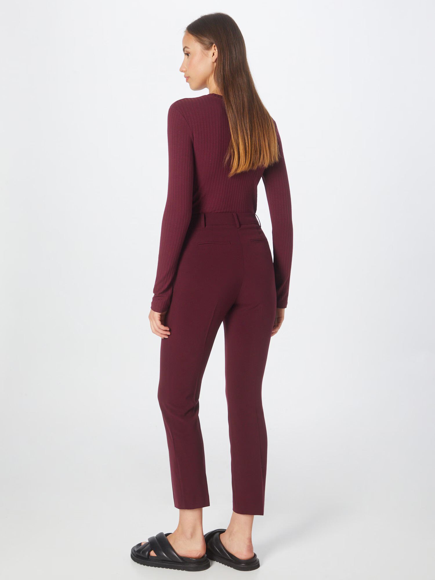 Warehouse Pantaloni cu dungă 'Grazer' roșu burgundy - Pled.ro