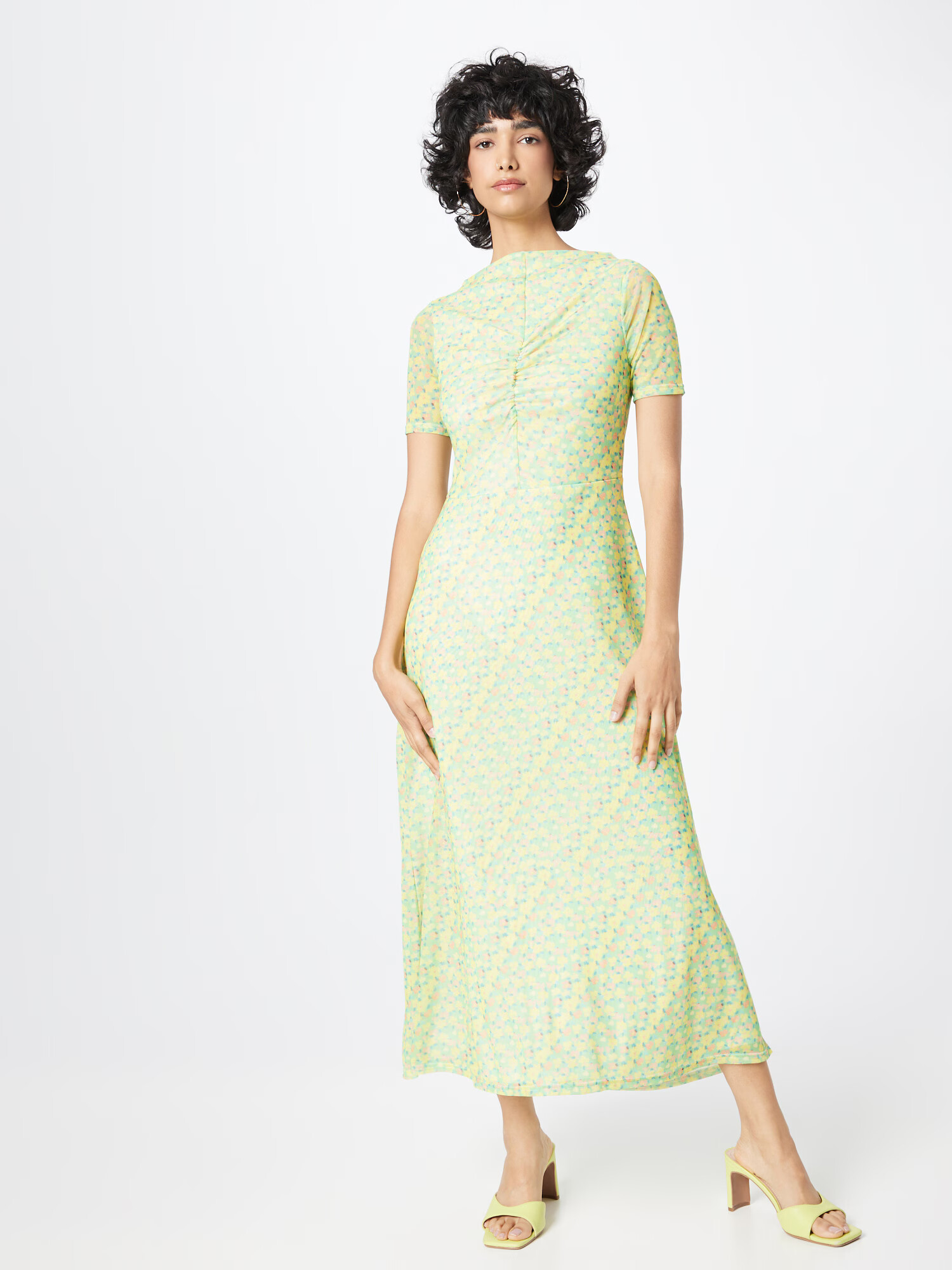 Warehouse Rochie albastru marin / galben citron / verde pastel / corai - Pled.ro