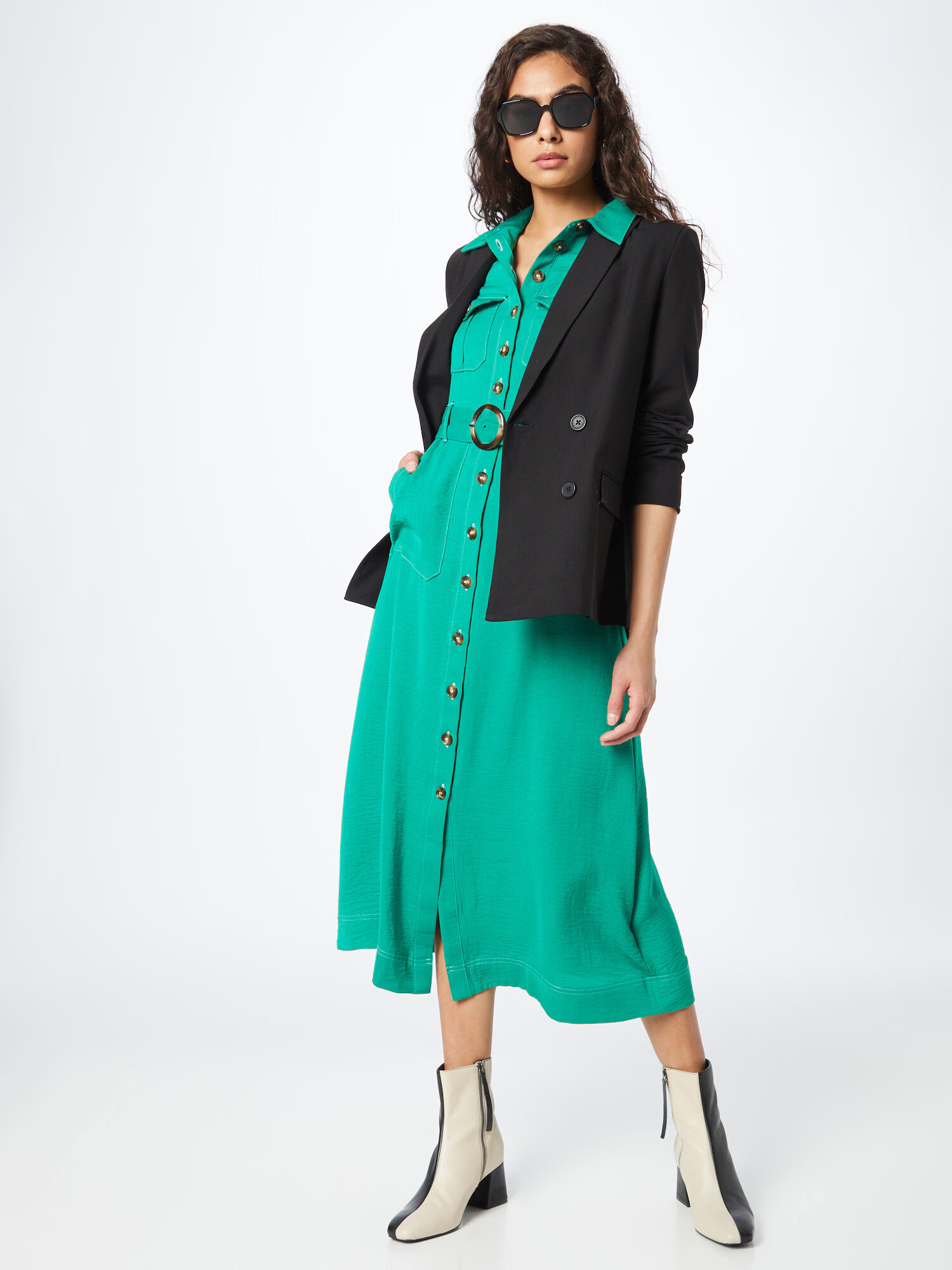 Warehouse Rochie tip bluză verde - Pled.ro