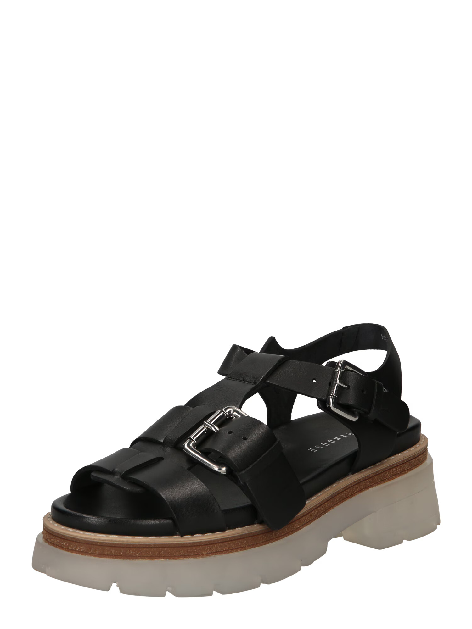 Warehouse Sandale maro caramel / negru - Pled.ro