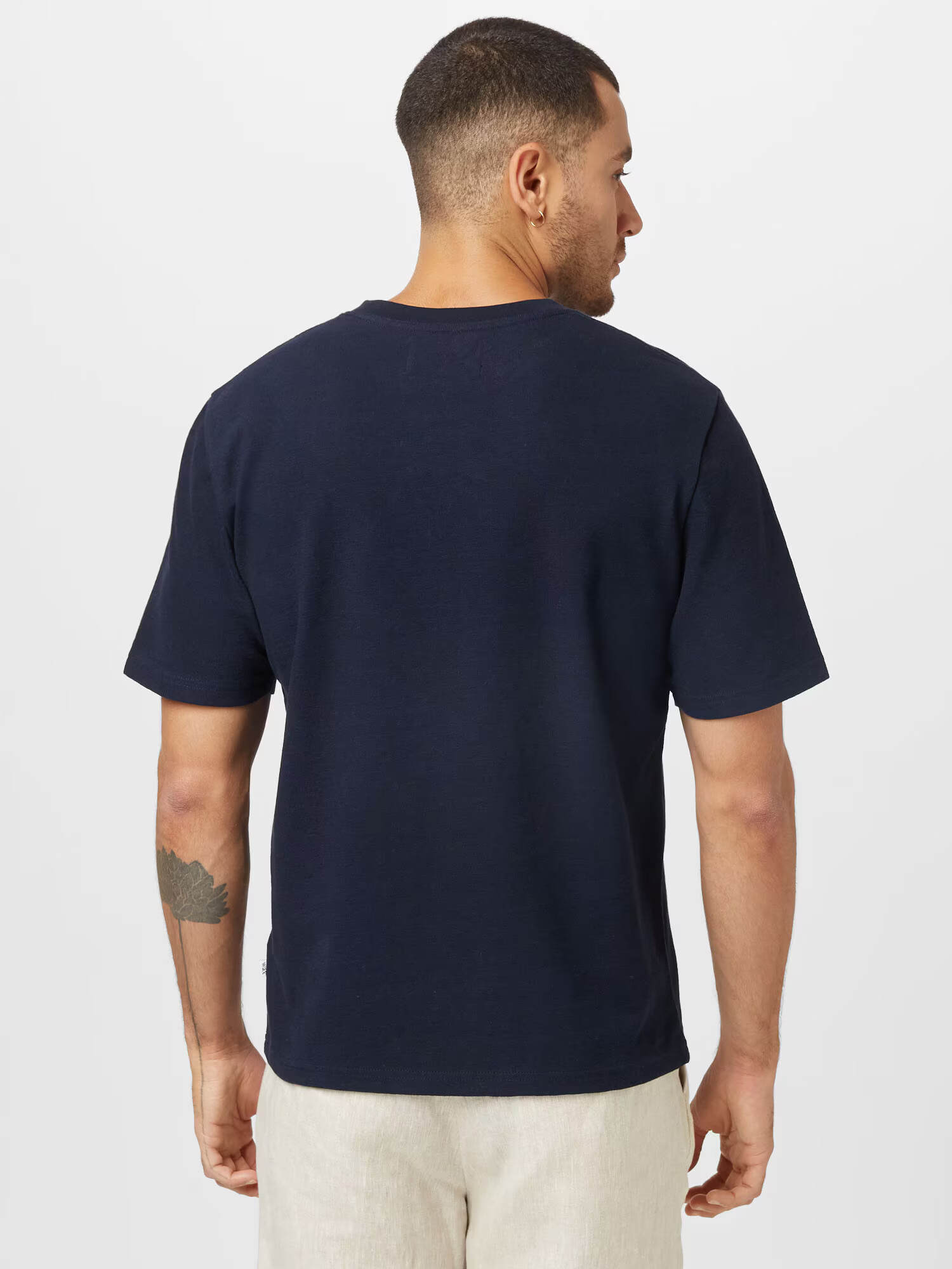 Wax London Tricou 'DEAN' bleumarin / alb - Pled.ro