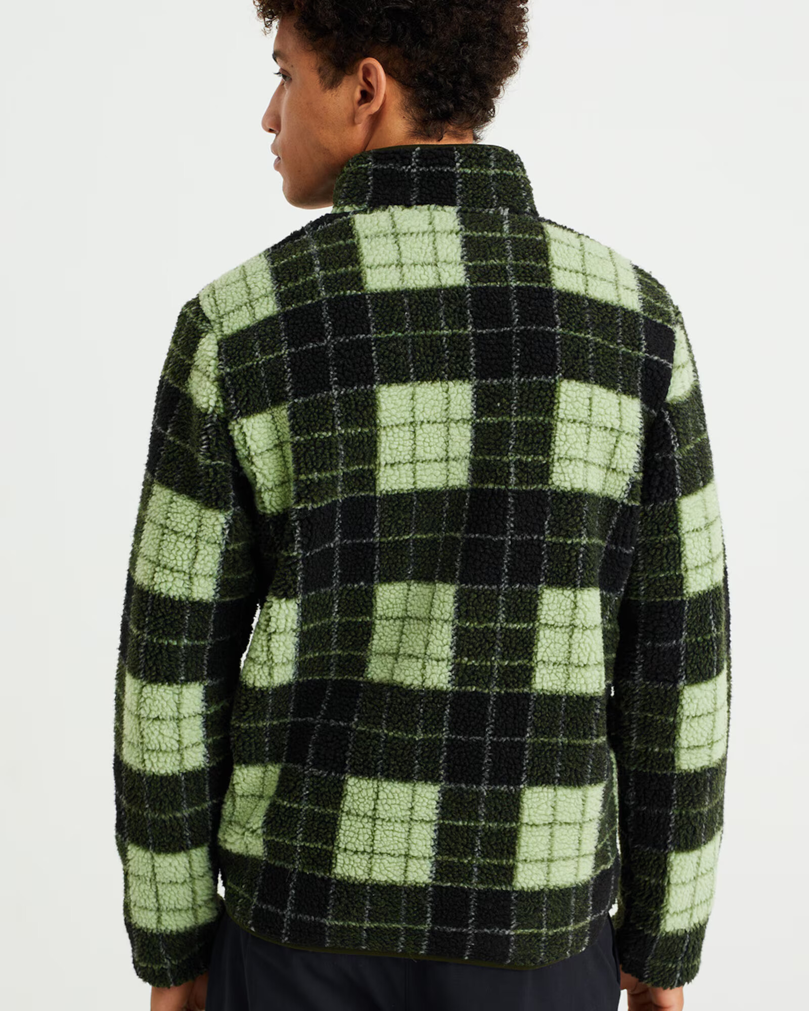 WE Fashion Jachetă fleece verde / negru - Pled.ro