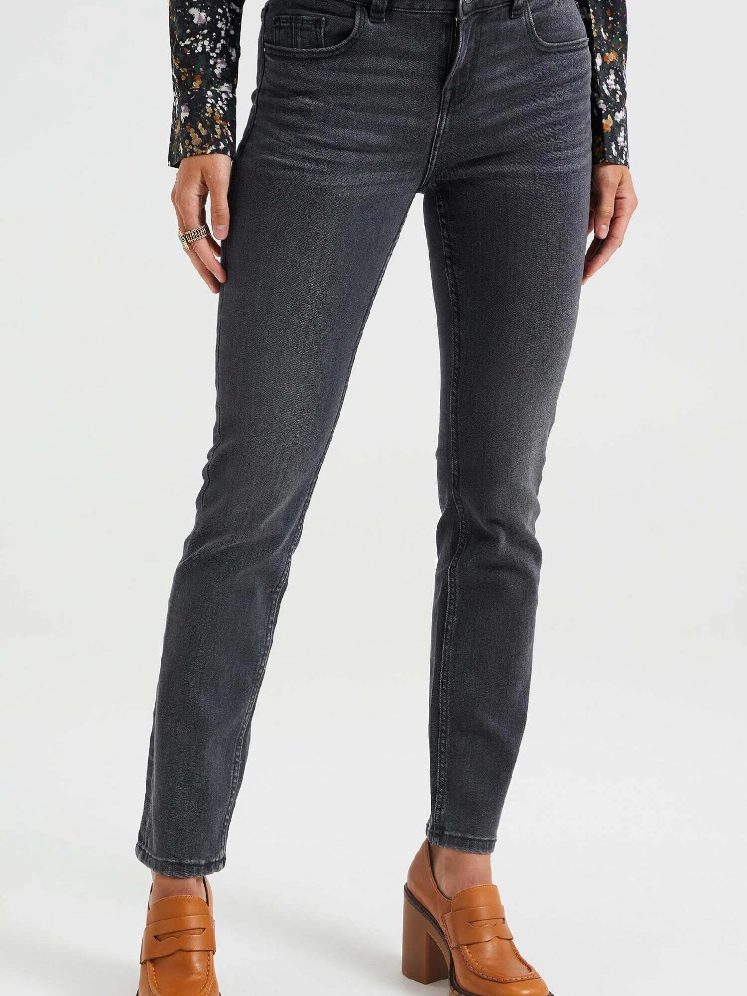 WE Fashion Jeans gri denim - Pled.ro