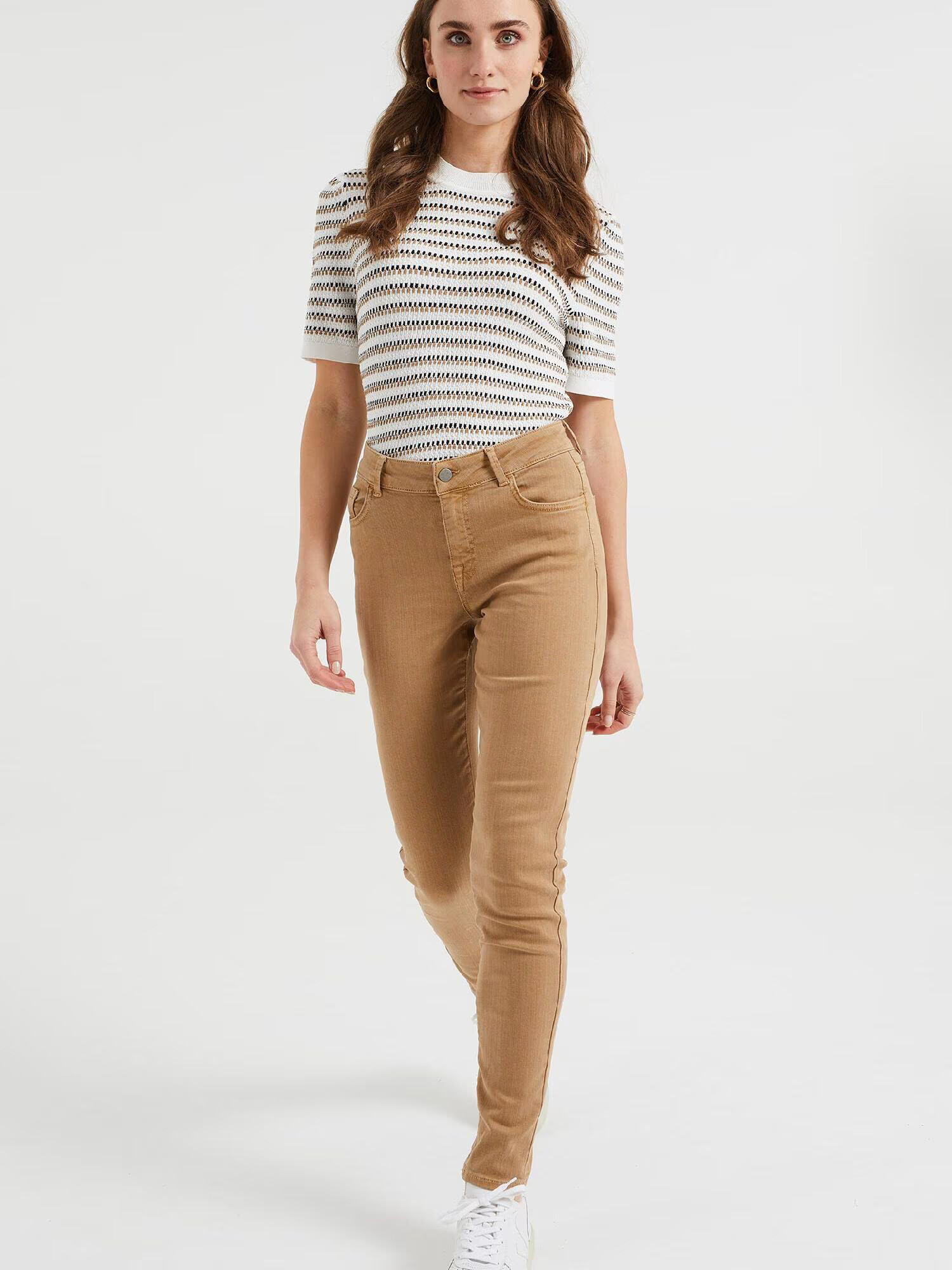 WE Fashion Jeans maro cappuccino - Pled.ro