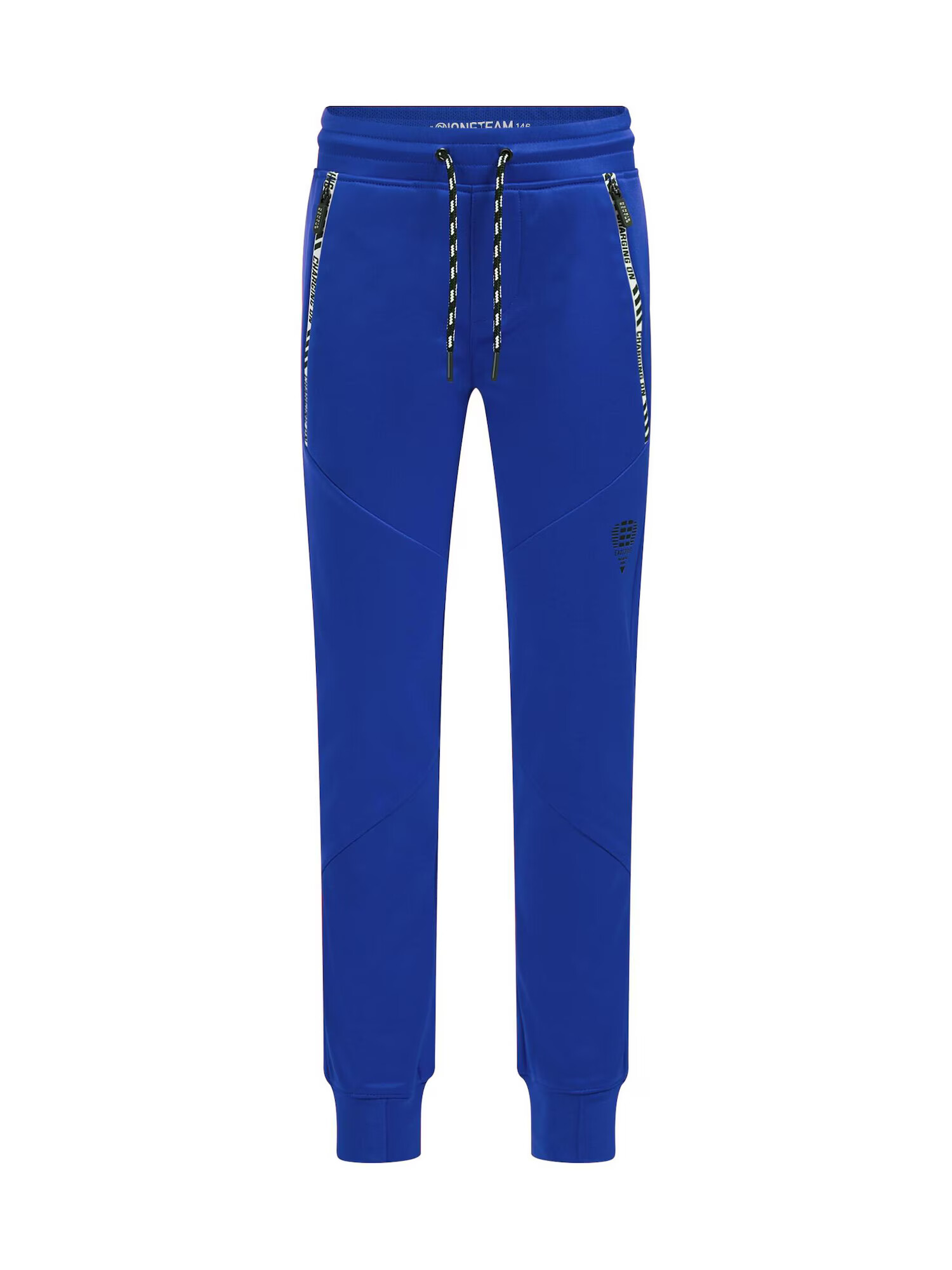 WE Fashion Pantaloni albastru cobalt / negru / alb - Pled.ro