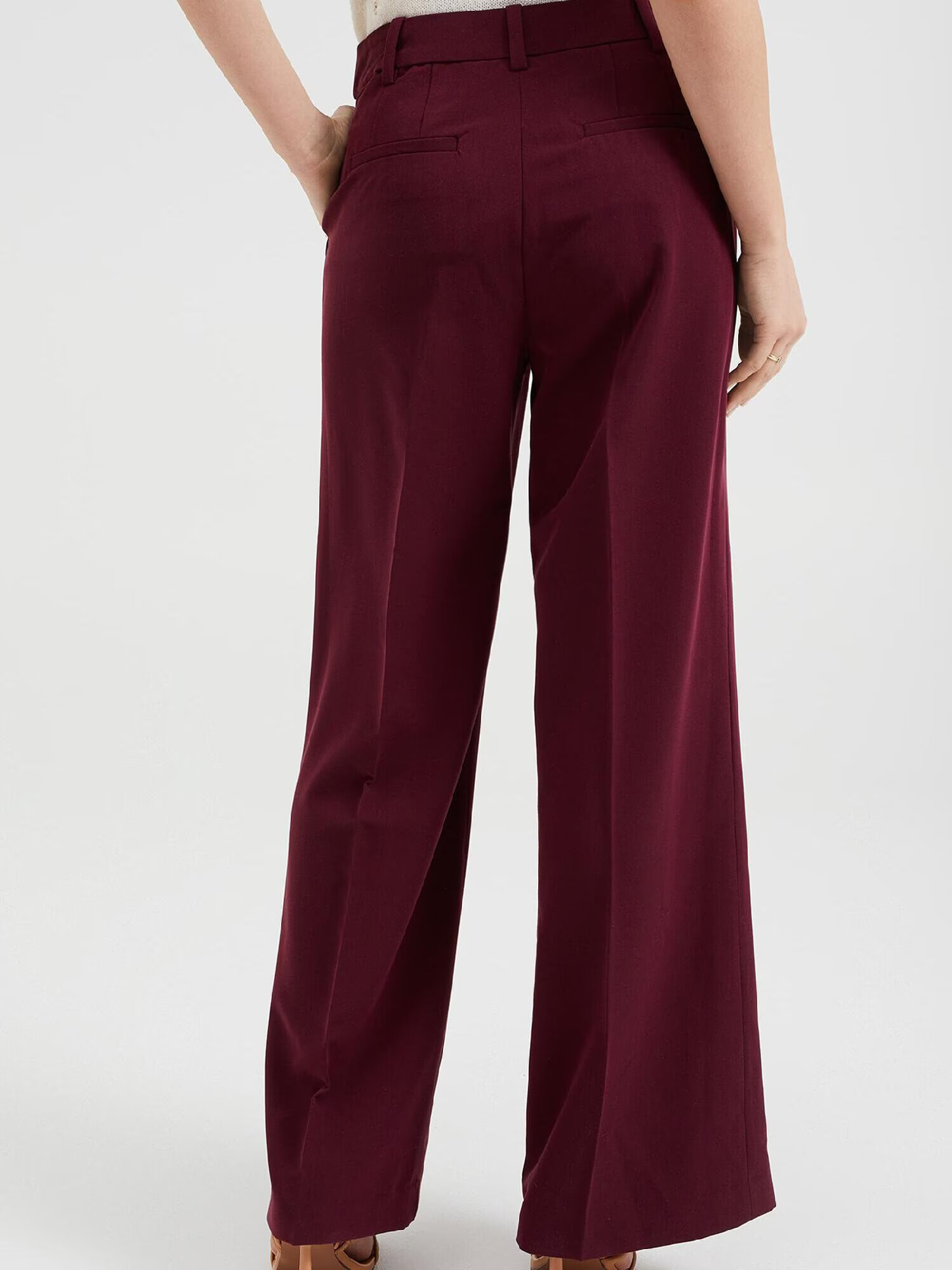 WE Fashion Pantaloni cu dungă roșu bordeaux - Pled.ro