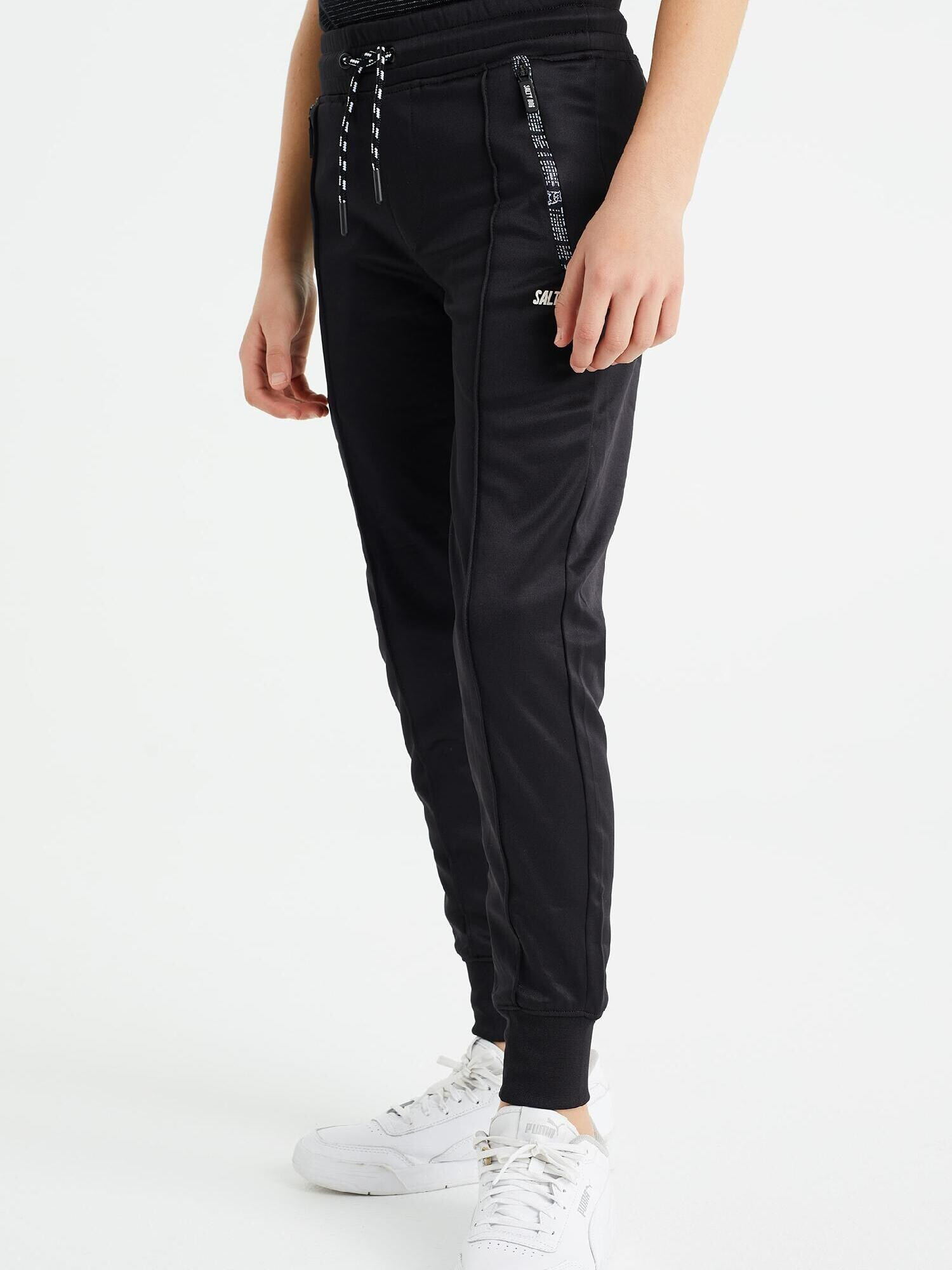 WE Fashion Pantaloni negru / alb - Pled.ro