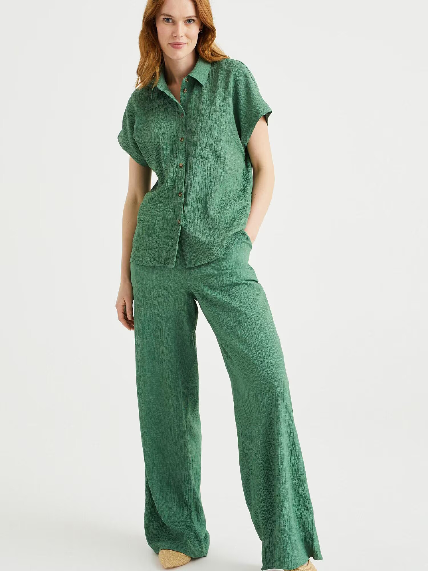 WE Fashion Pantaloni verde - Pled.ro