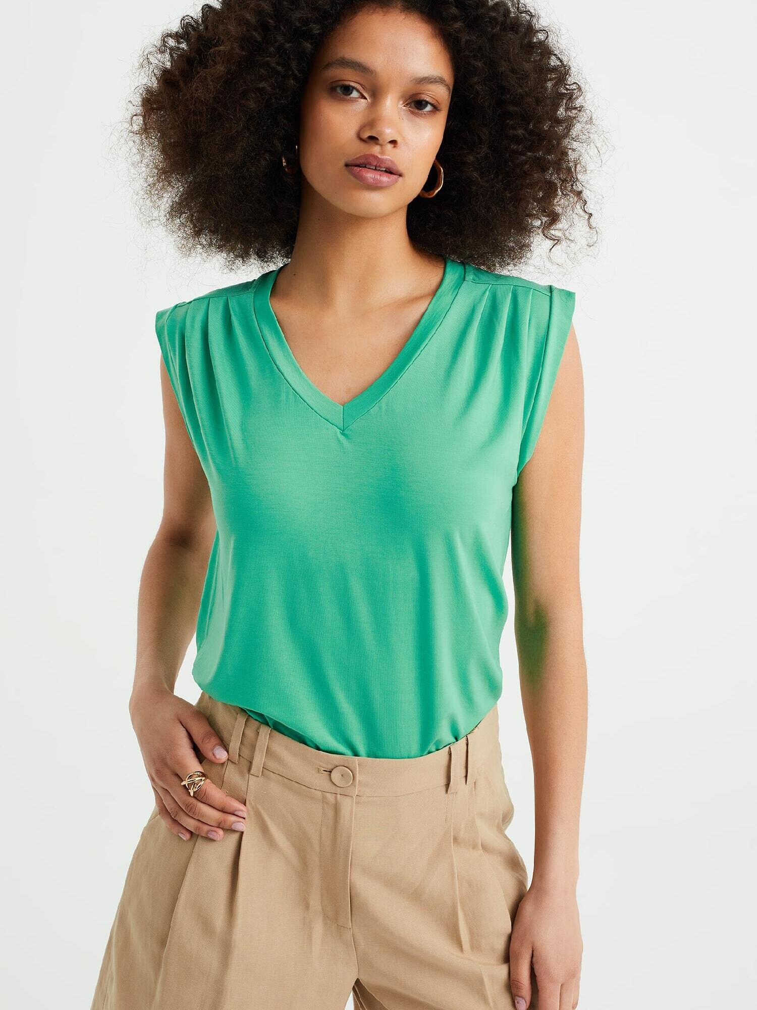 WE Fashion Top verde - Pled.ro