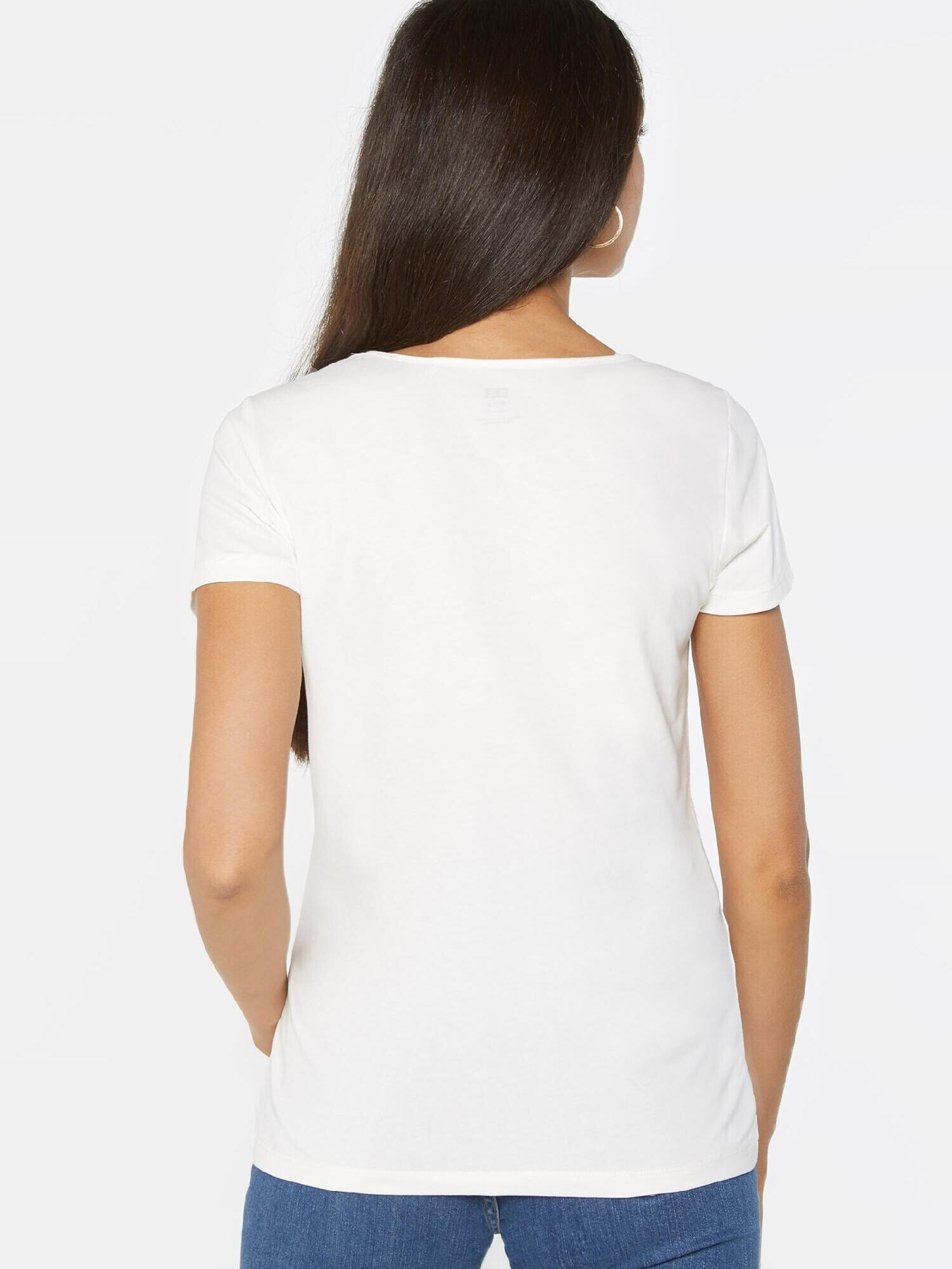 WE Fashion Tricou alb natural - Pled.ro