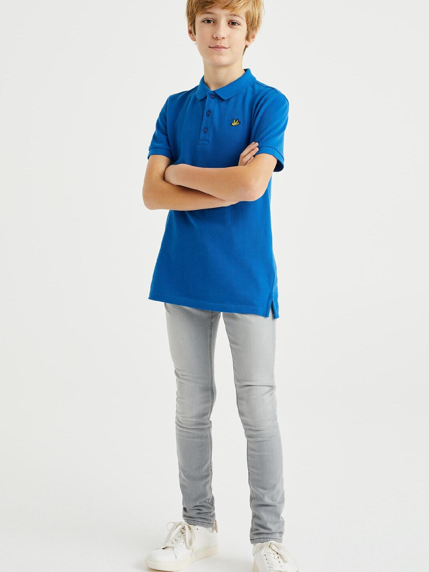 WE Fashion Tricou albastru cobalt / galben / negru - Pled.ro