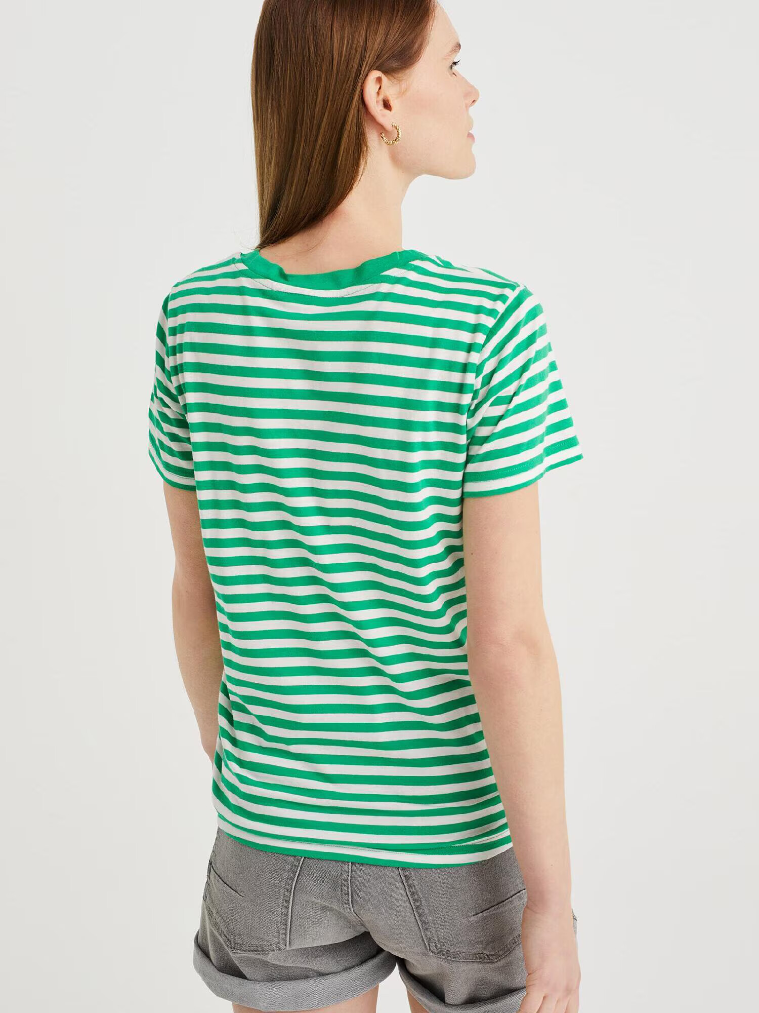 WE Fashion Tricou crem / verde - Pled.ro