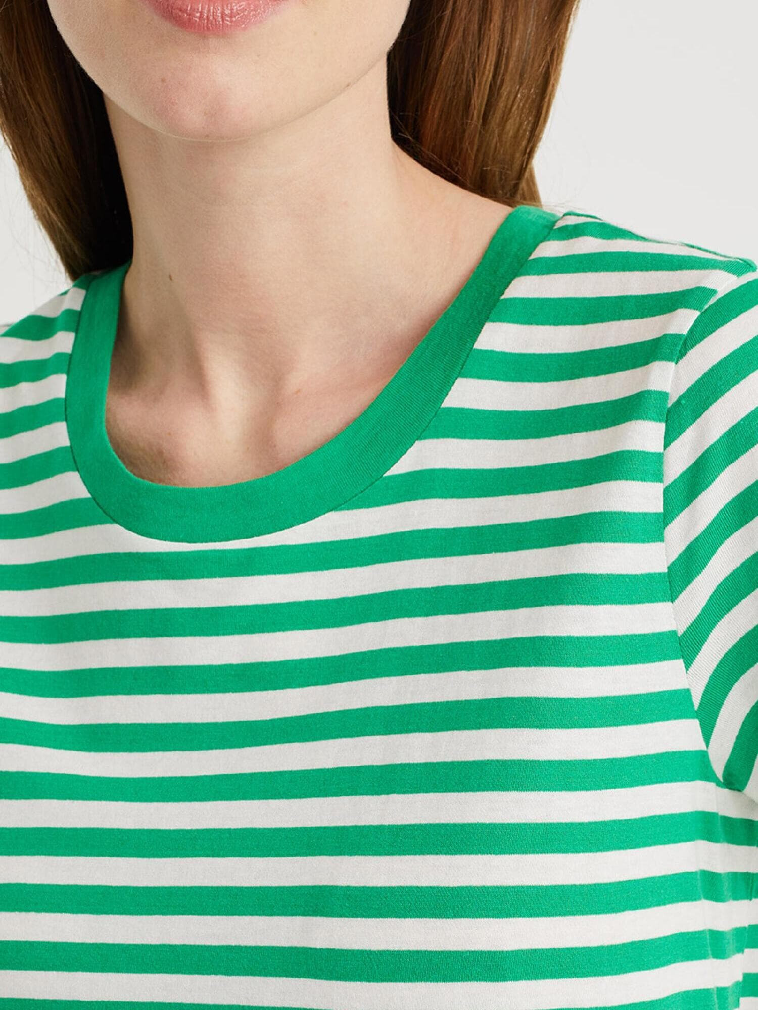 WE Fashion Tricou crem / verde - Pled.ro