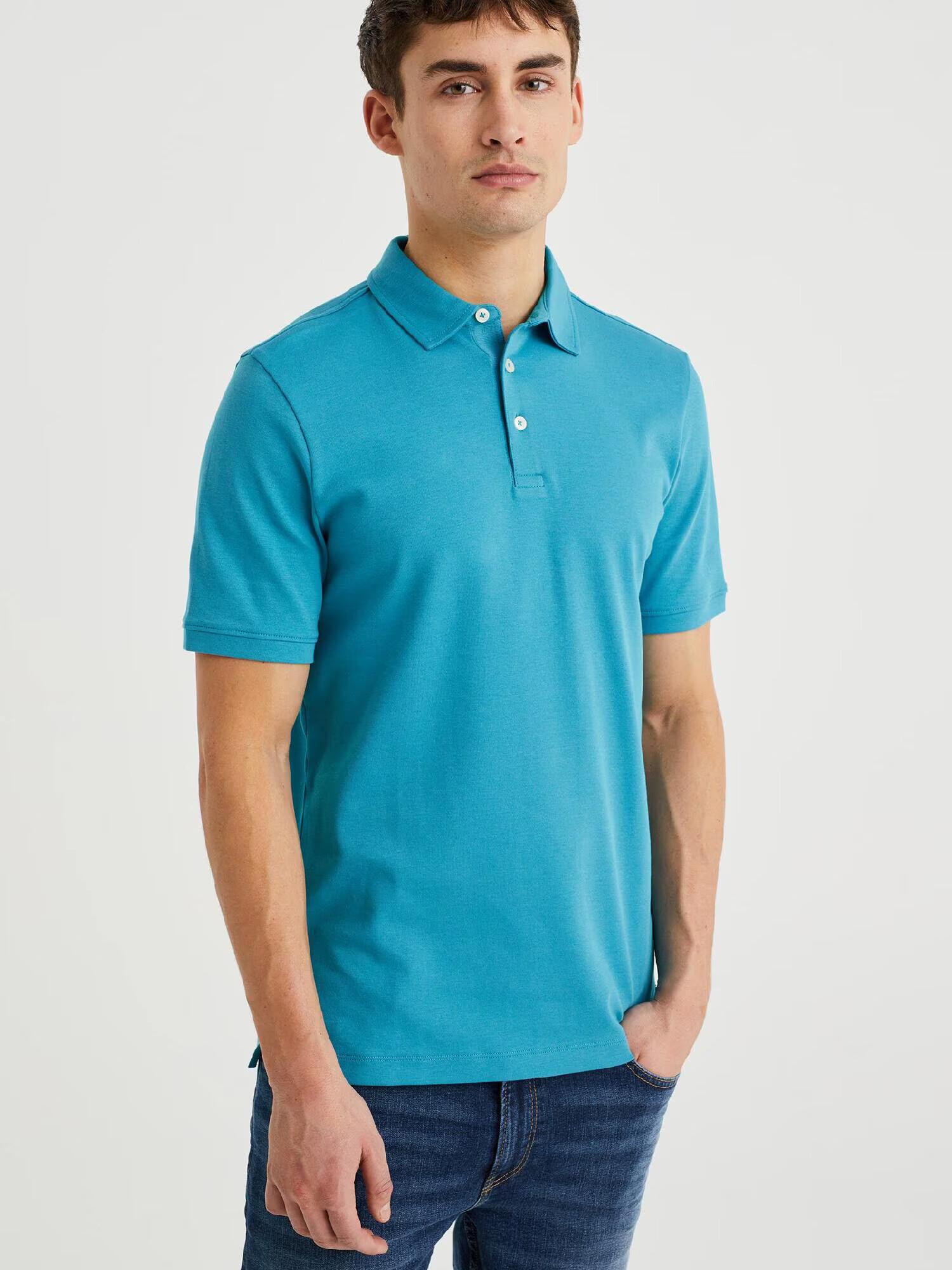 WE Fashion Tricou cyan - Pled.ro