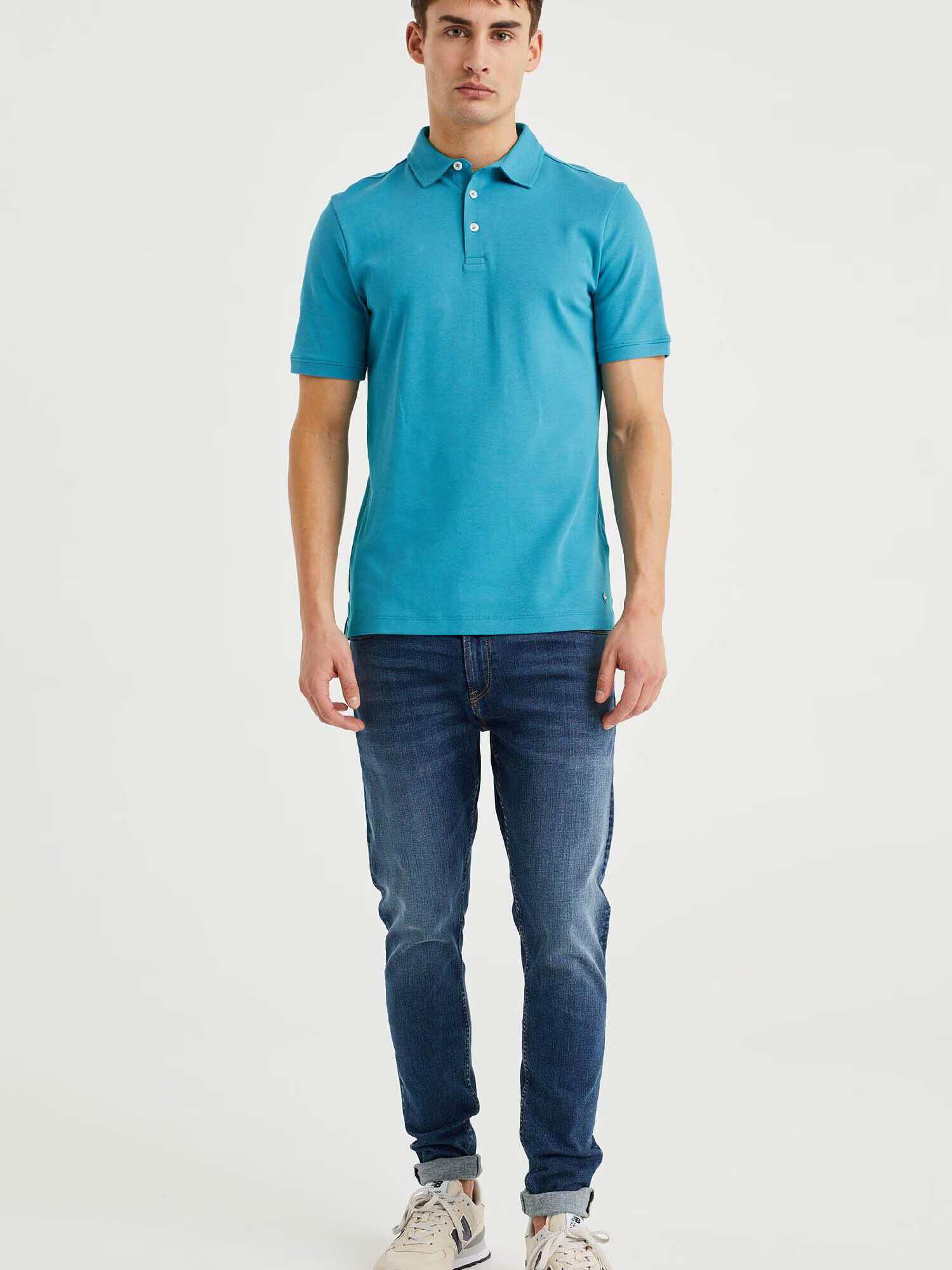 WE Fashion Tricou cyan - Pled.ro