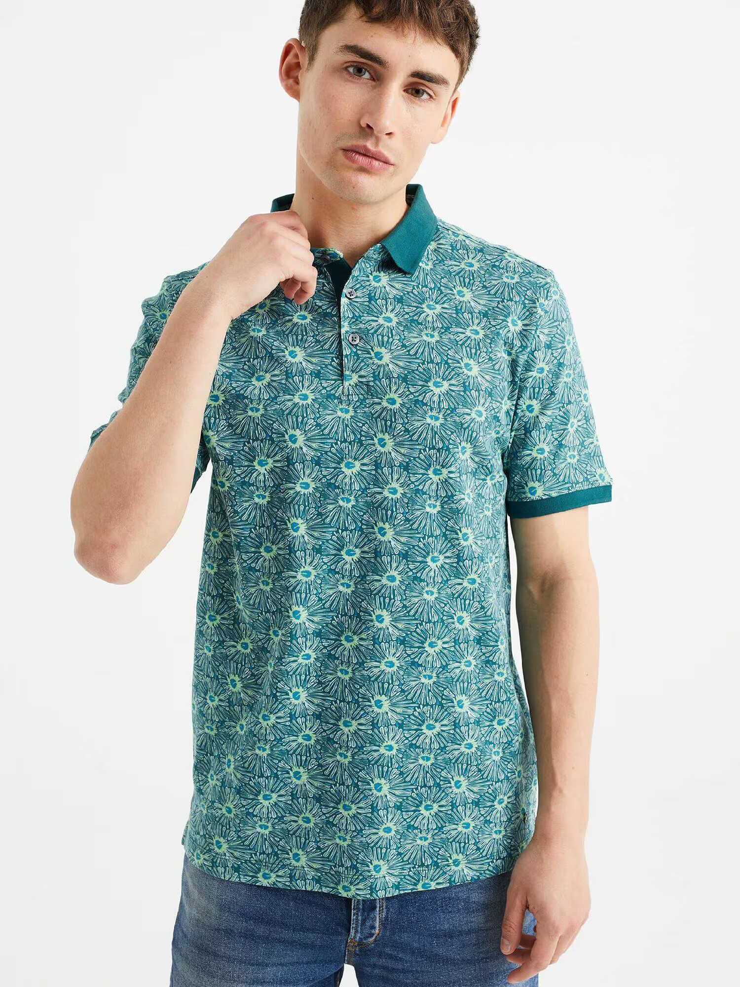 WE Fashion Tricou cyan / verde smarald / verde deschis / alb - Pled.ro