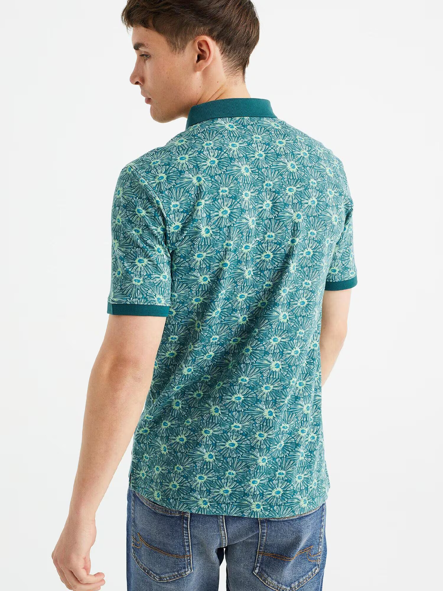 WE Fashion Tricou cyan / verde smarald / verde deschis / alb - Pled.ro