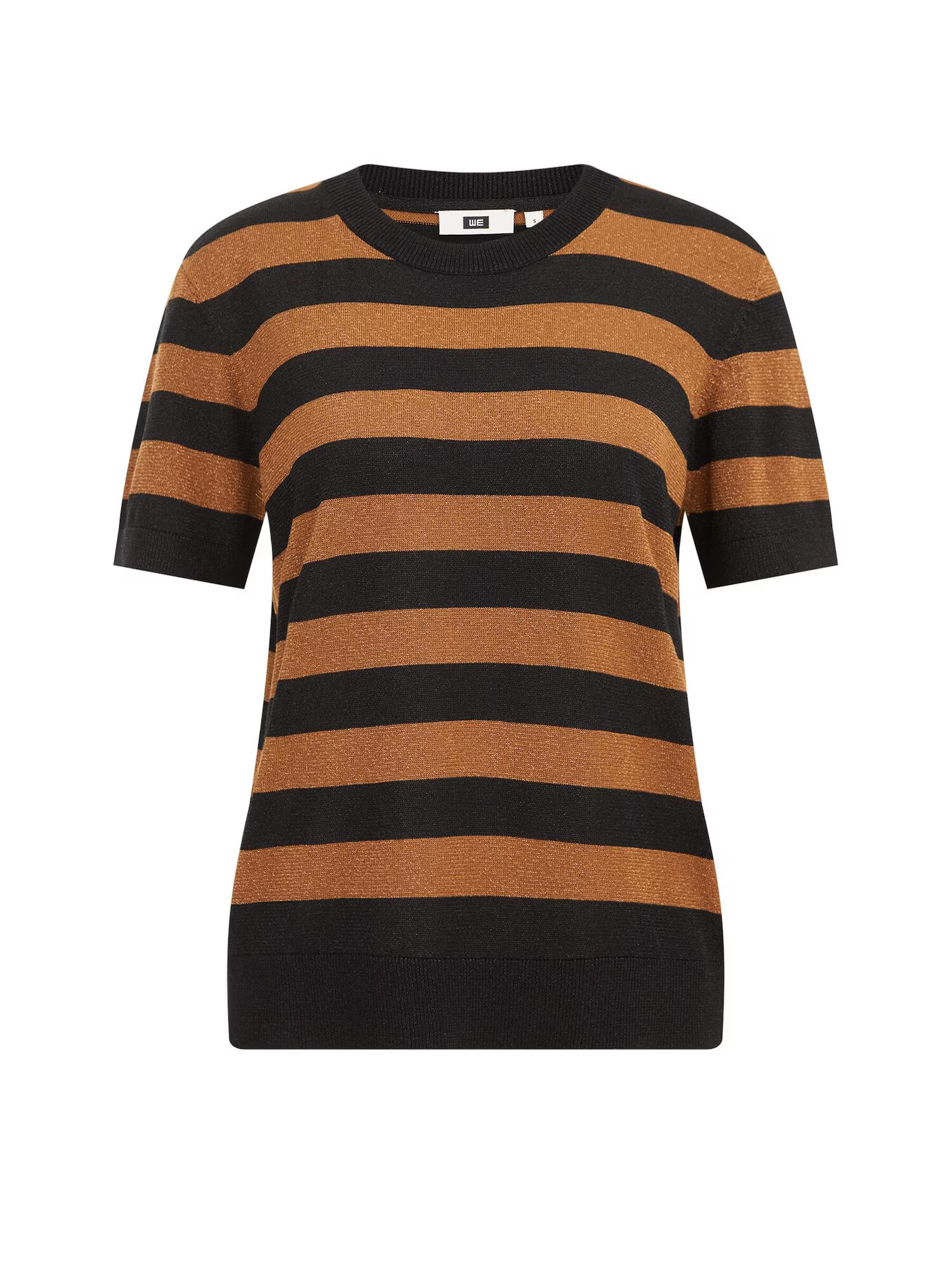 WE Fashion Tricou maro caramel / negru - Pled.ro