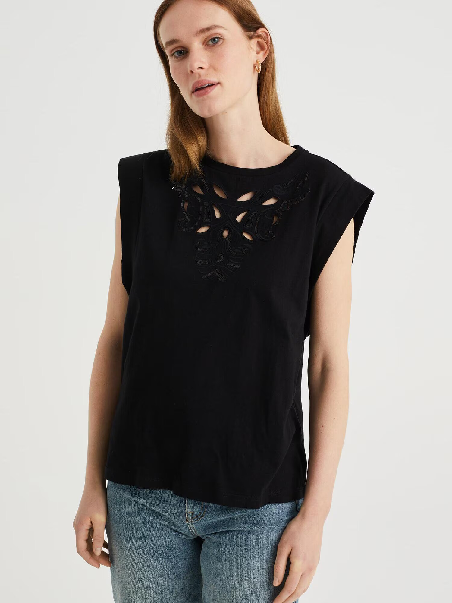 WE Fashion Tricou negru - Pled.ro