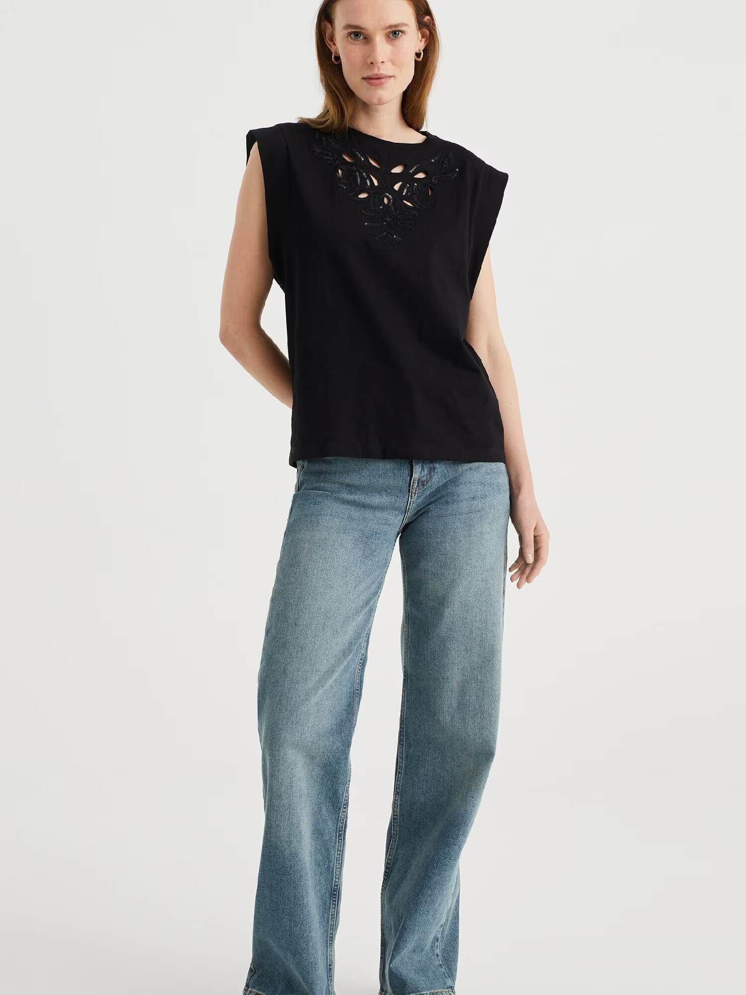 WE Fashion Tricou negru - Pled.ro