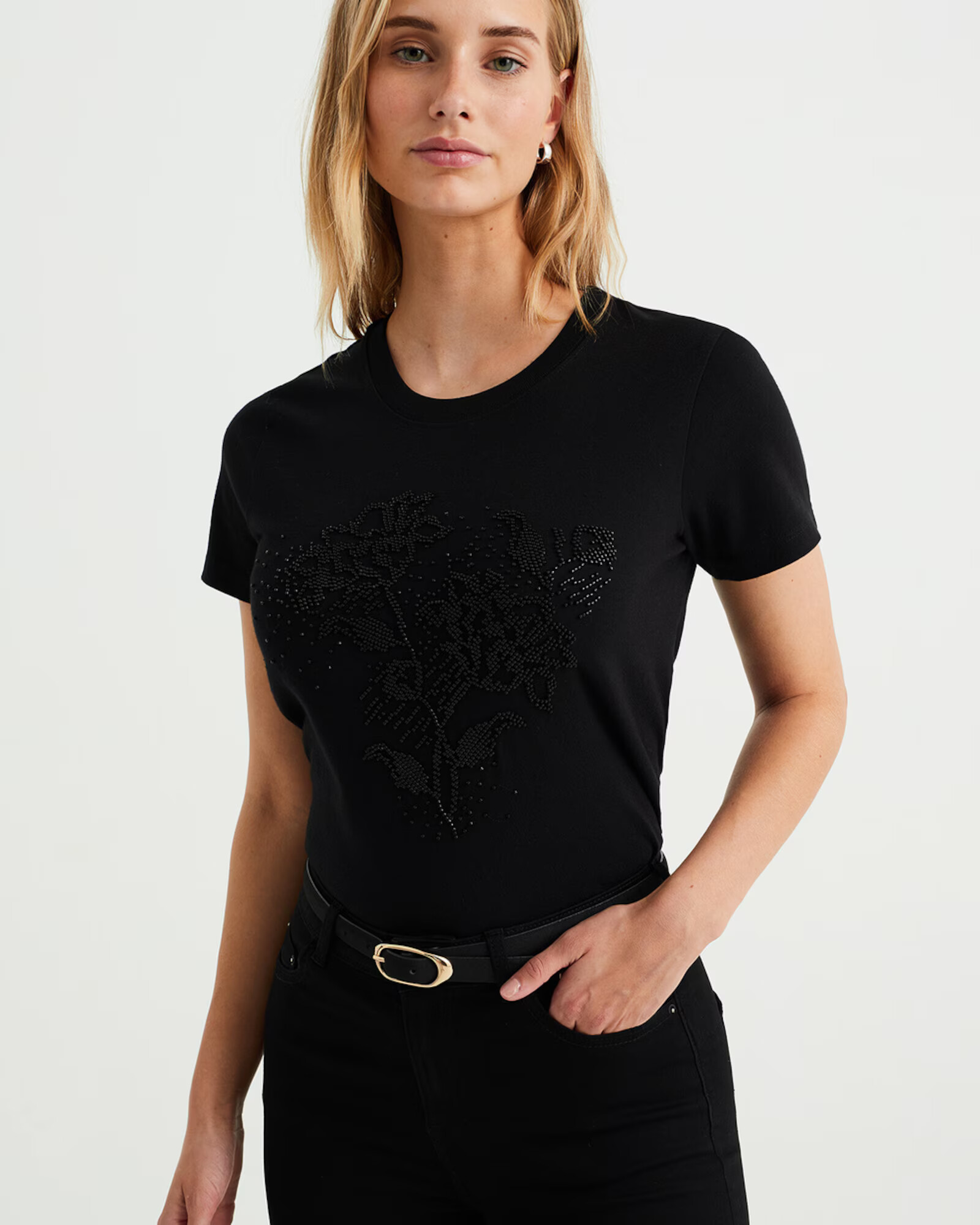 WE Fashion Tricou negru - Pled.ro