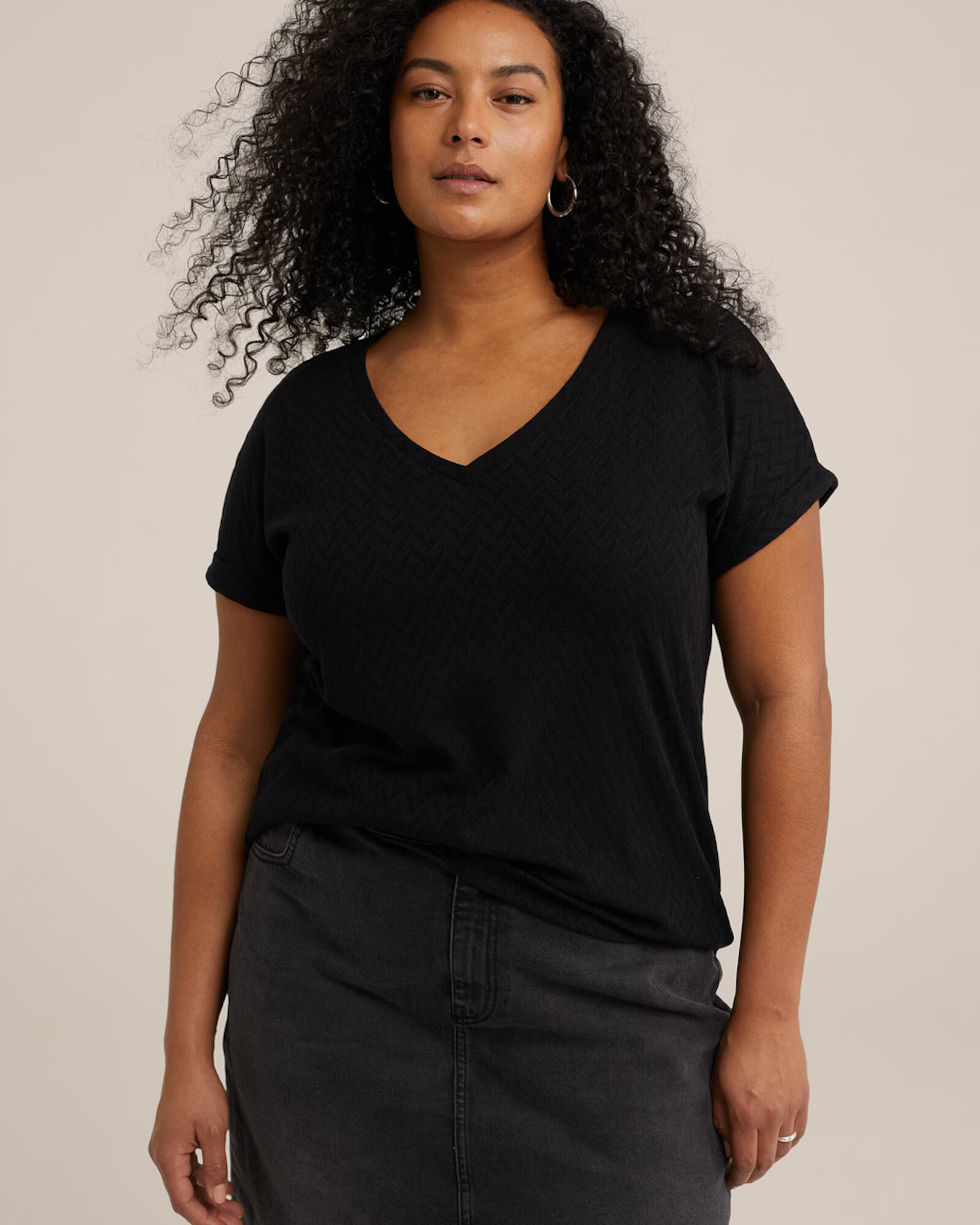 WE Fashion Tricou negru - Pled.ro