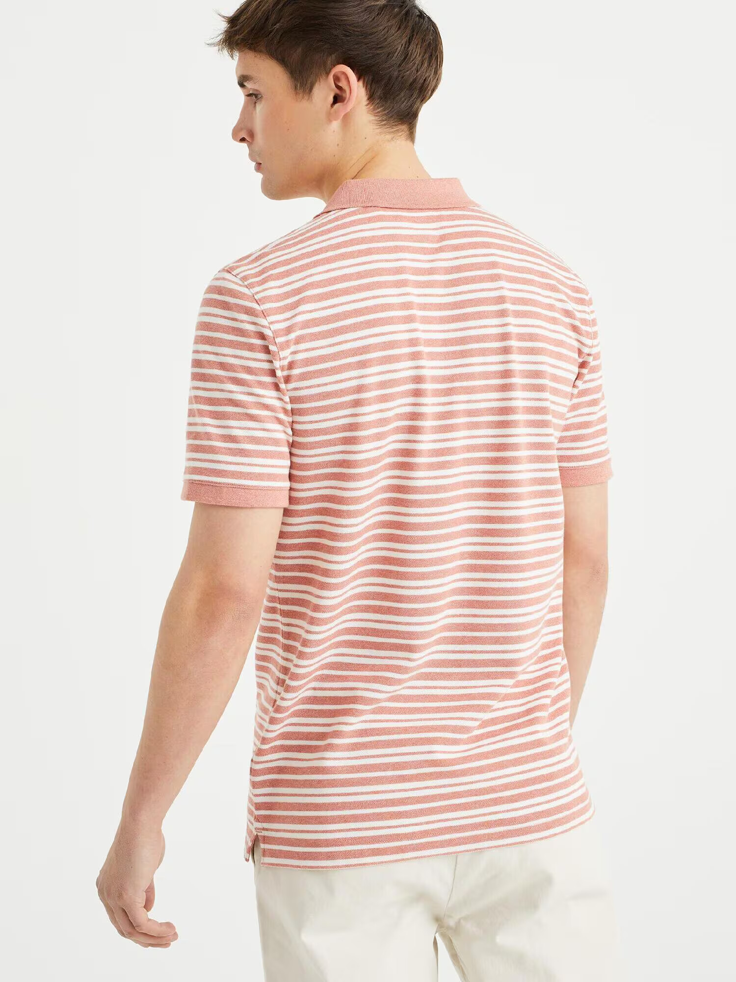 WE Fashion Tricou portocaliu somon / alb - Pled.ro