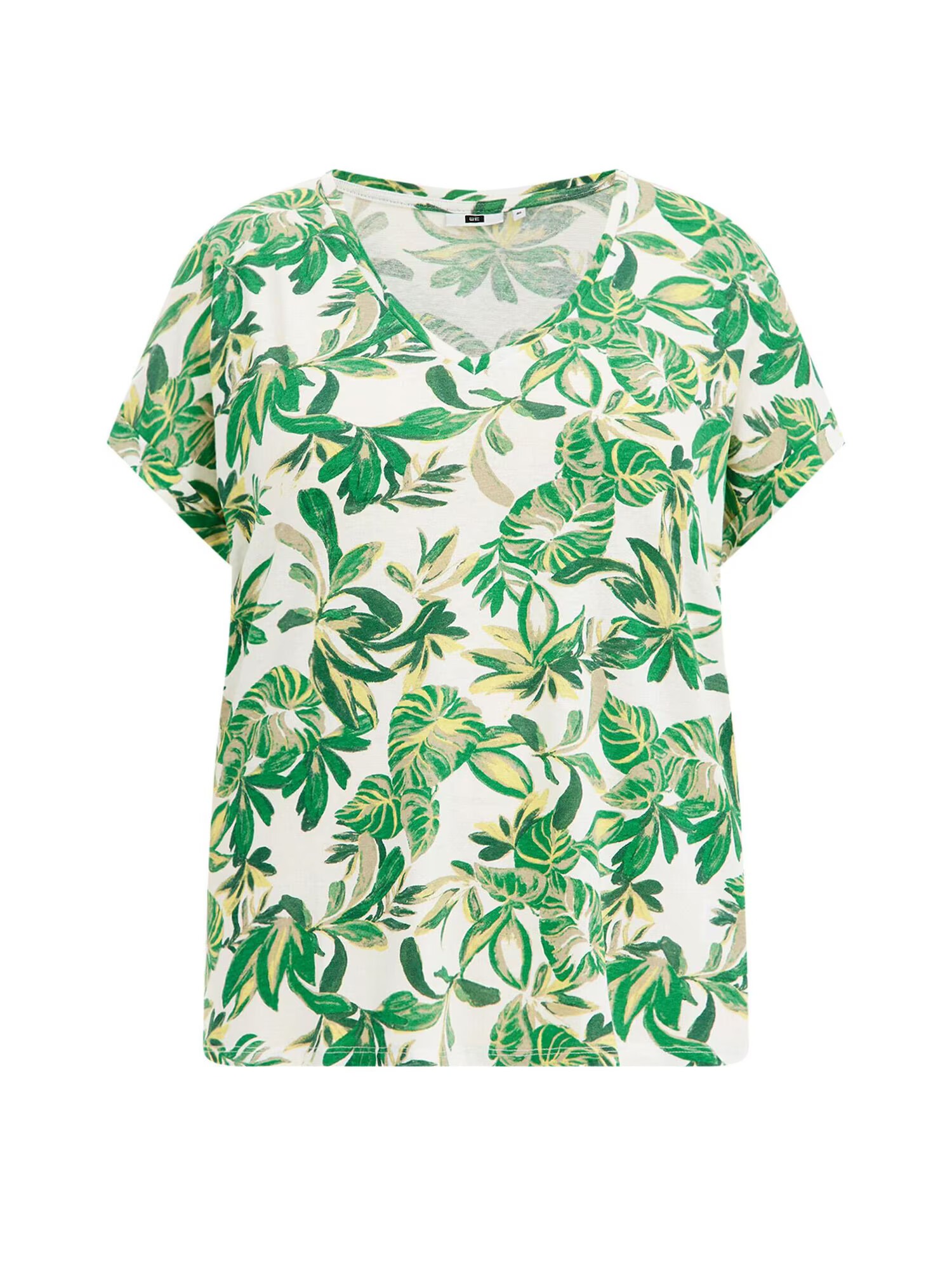 WE Fashion Tricou verde / alb - Pled.ro