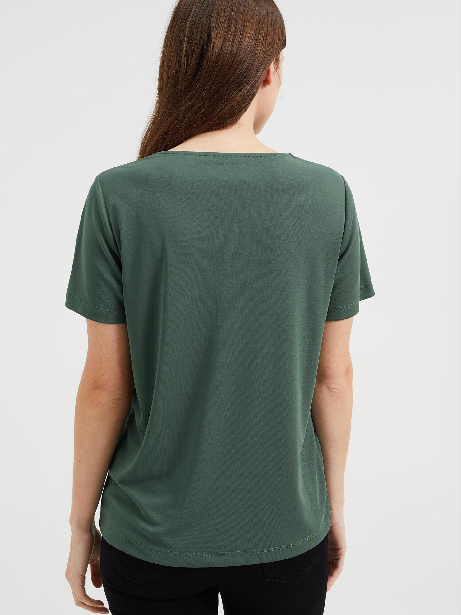 WE Fashion Tricou verde închis - Pled.ro