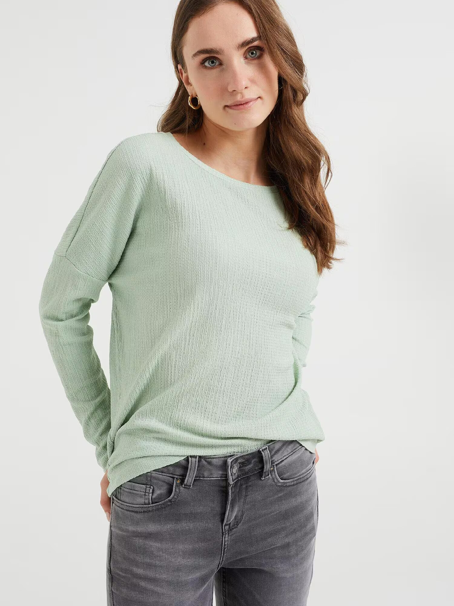 WE Fashion Tricou verde pastel - Pled.ro