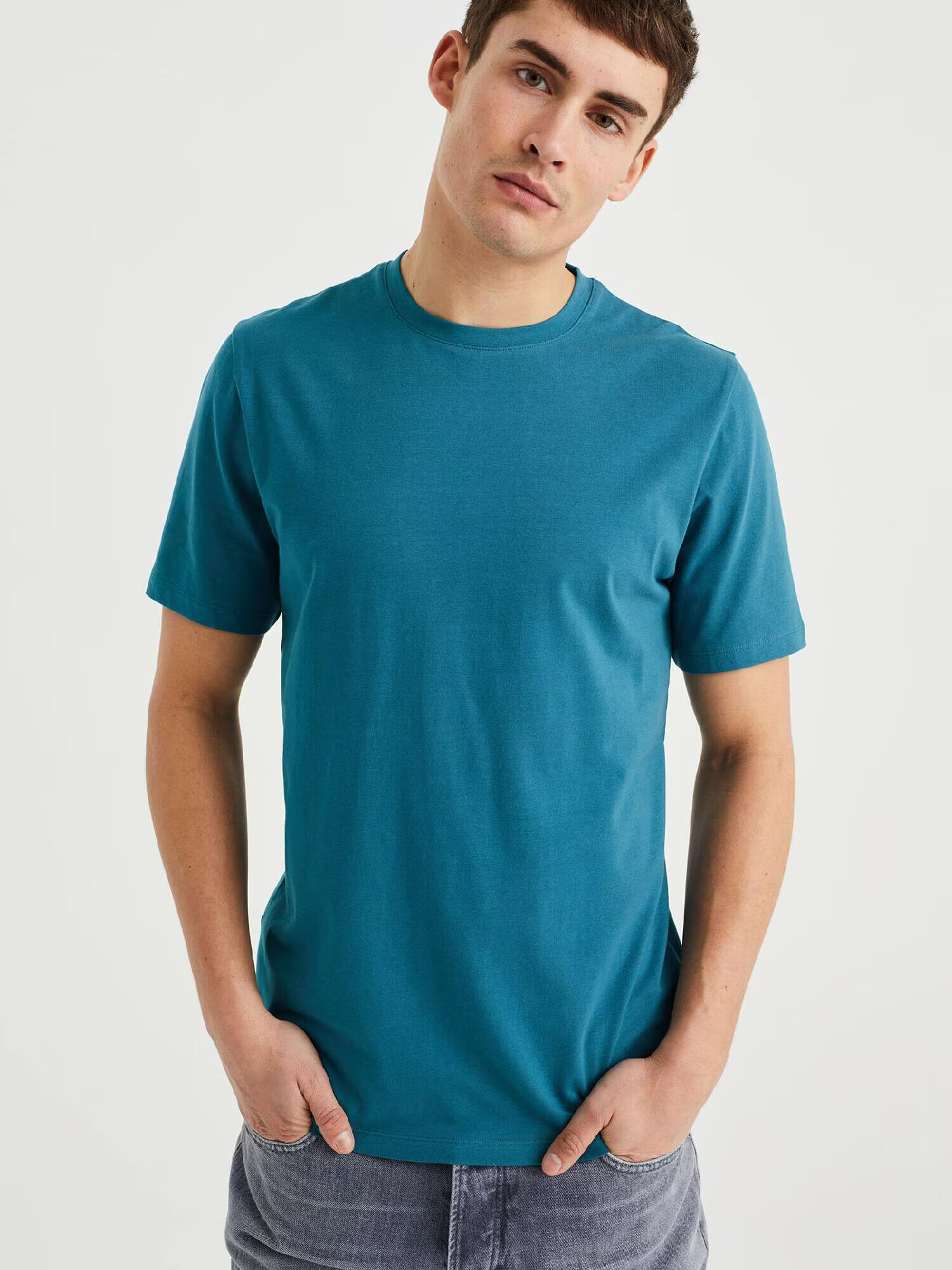 WE Fashion Tricou verde petrol - Pled.ro