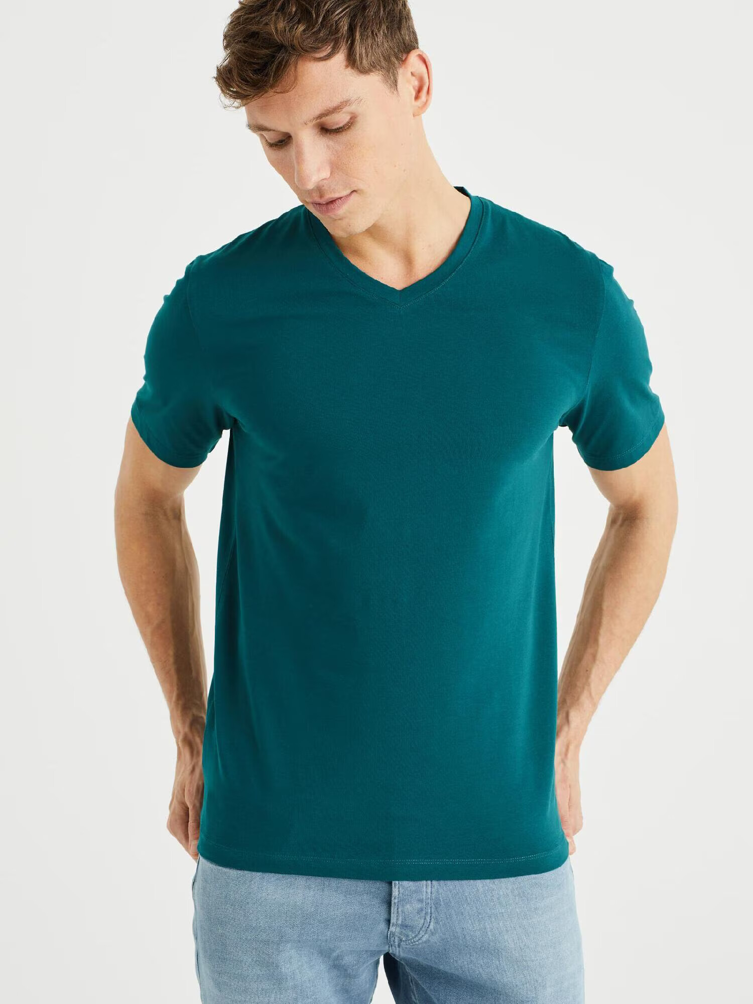 WE Fashion Tricou verde smarald - Pled.ro