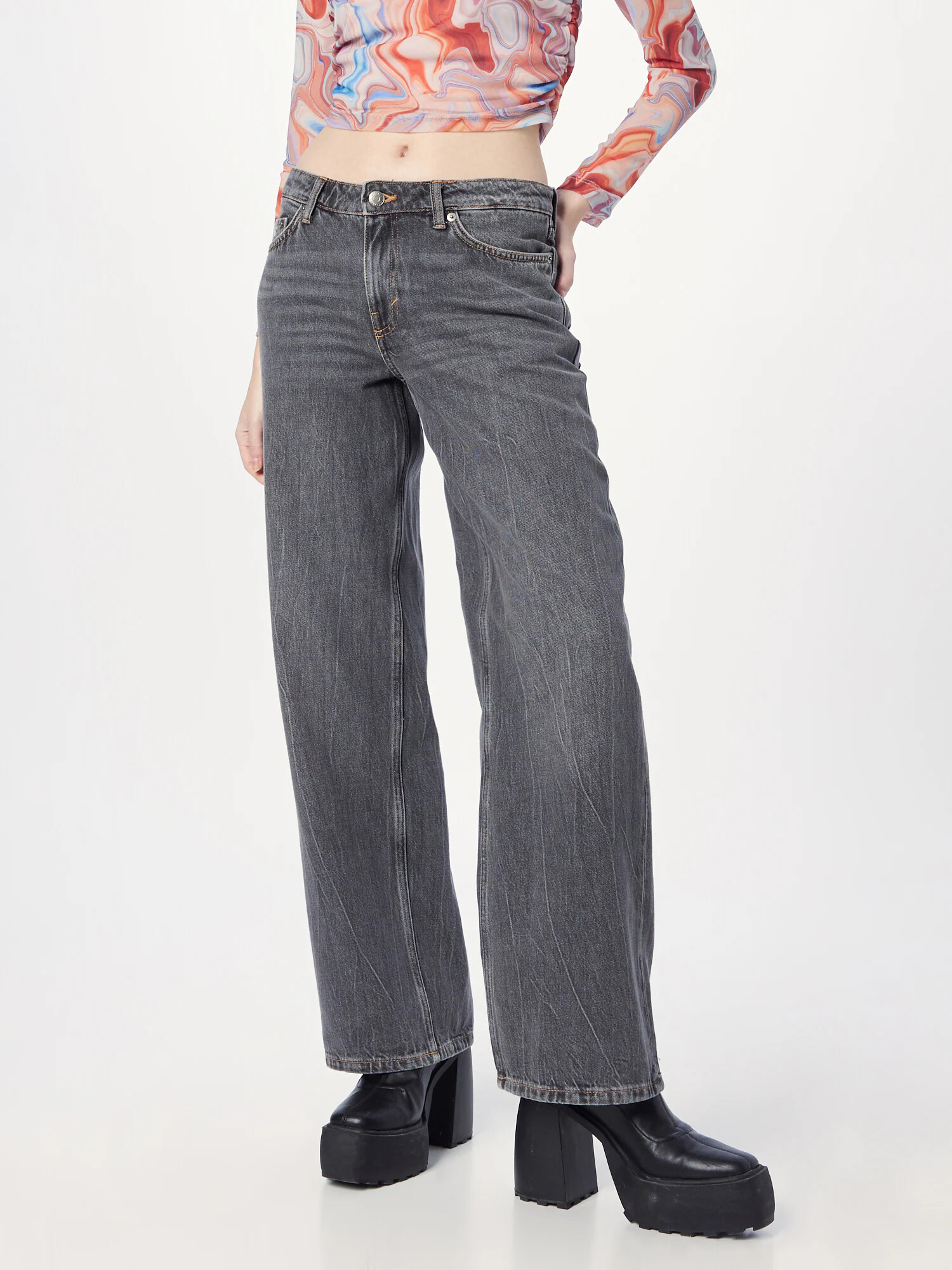 WEEKDAY Jeans negru denim - Pled.ro