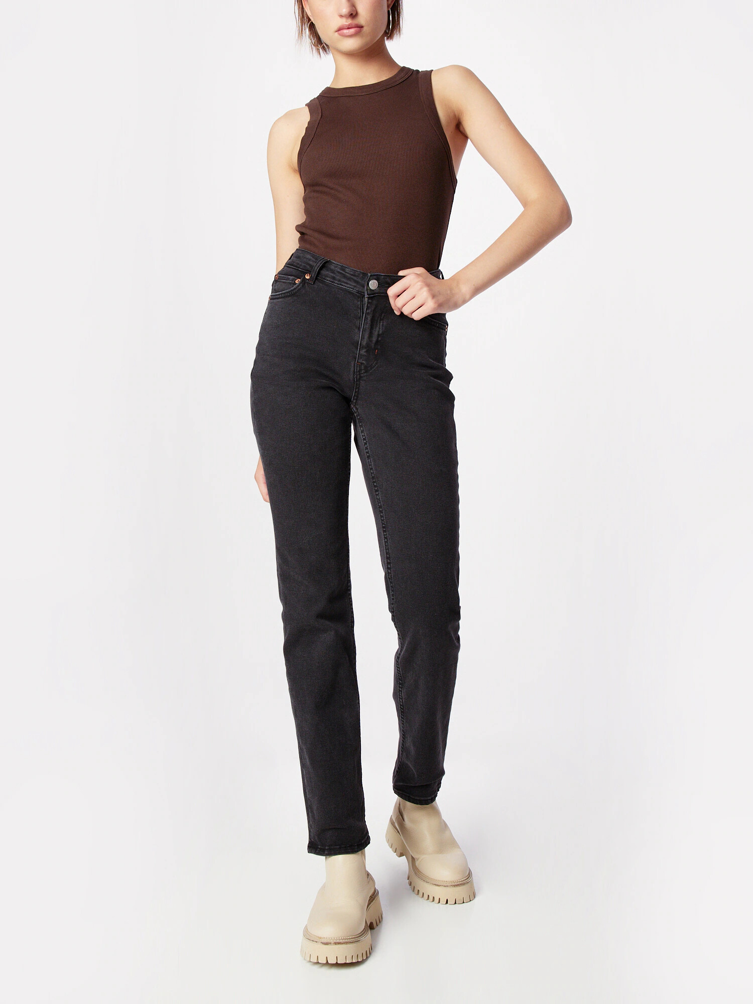 WEEKDAY Jeans negru denim - Pled.ro