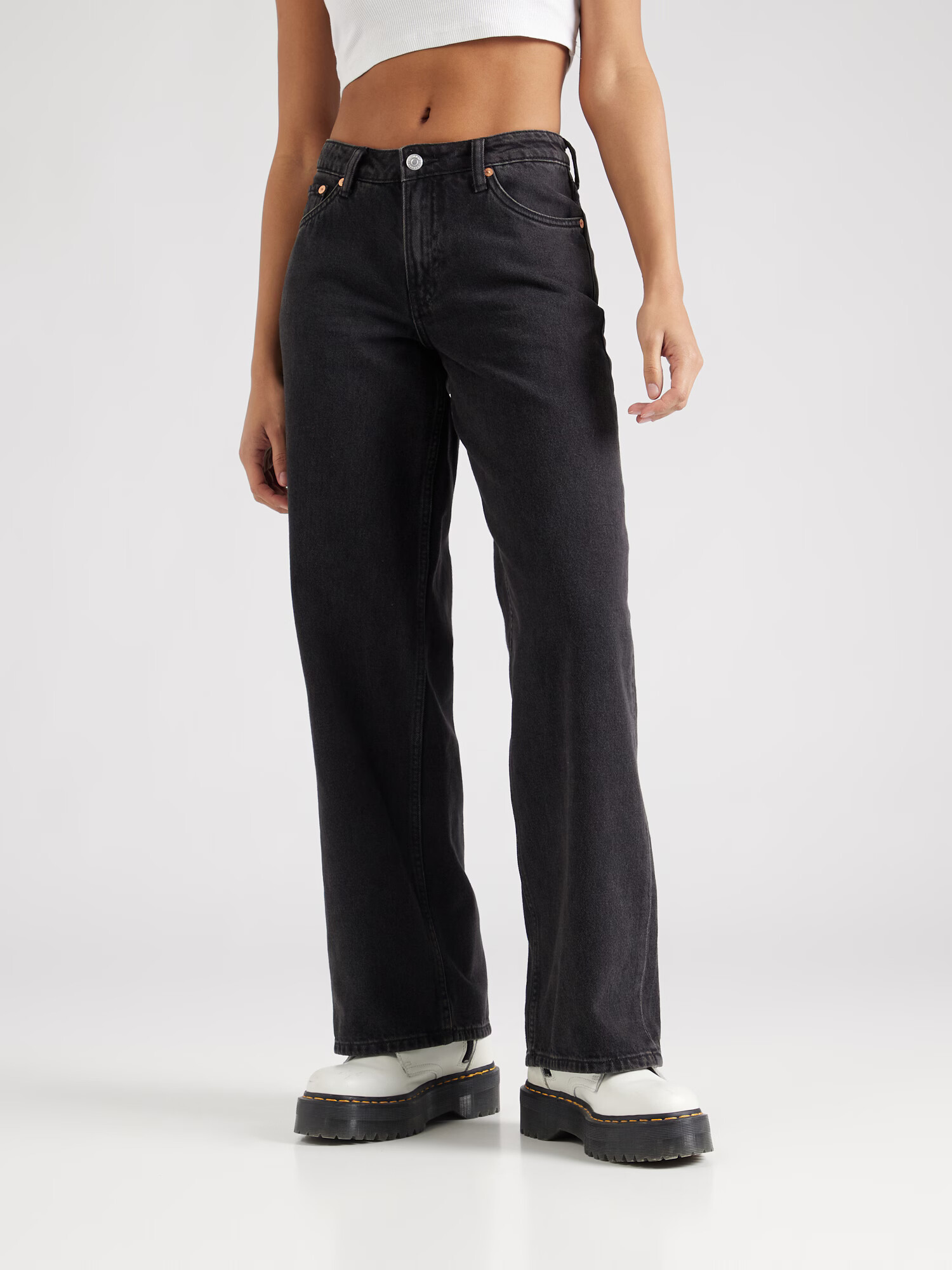 WEEKDAY Jeans negru denim - Pled.ro