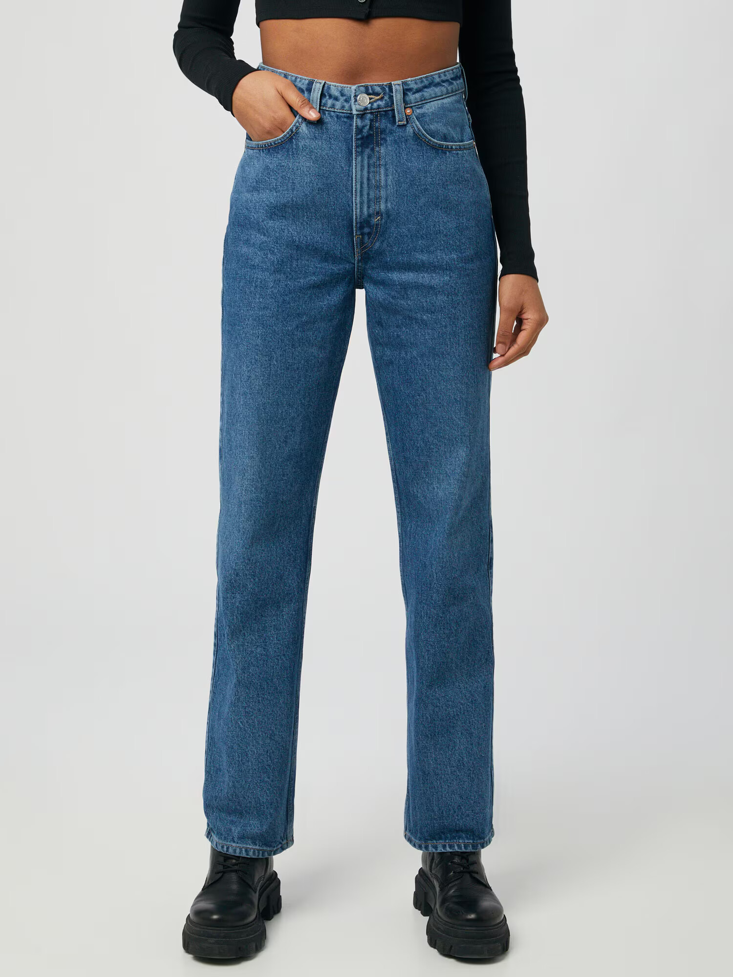 WEEKDAY Jeans 'Rowe Extra High Straight' albastru - Pled.ro