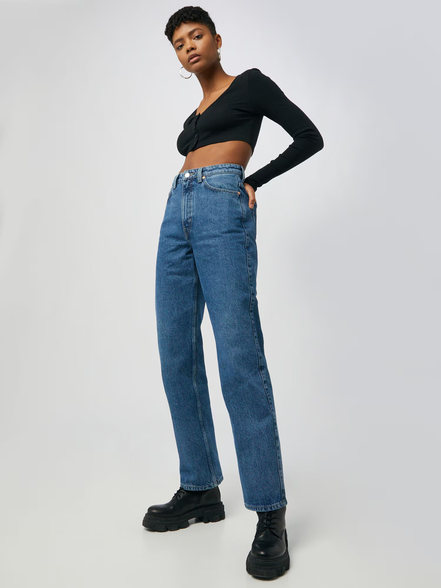 WEEKDAY Jeans 'Rowe Extra High Straight' albastru - Pled.ro