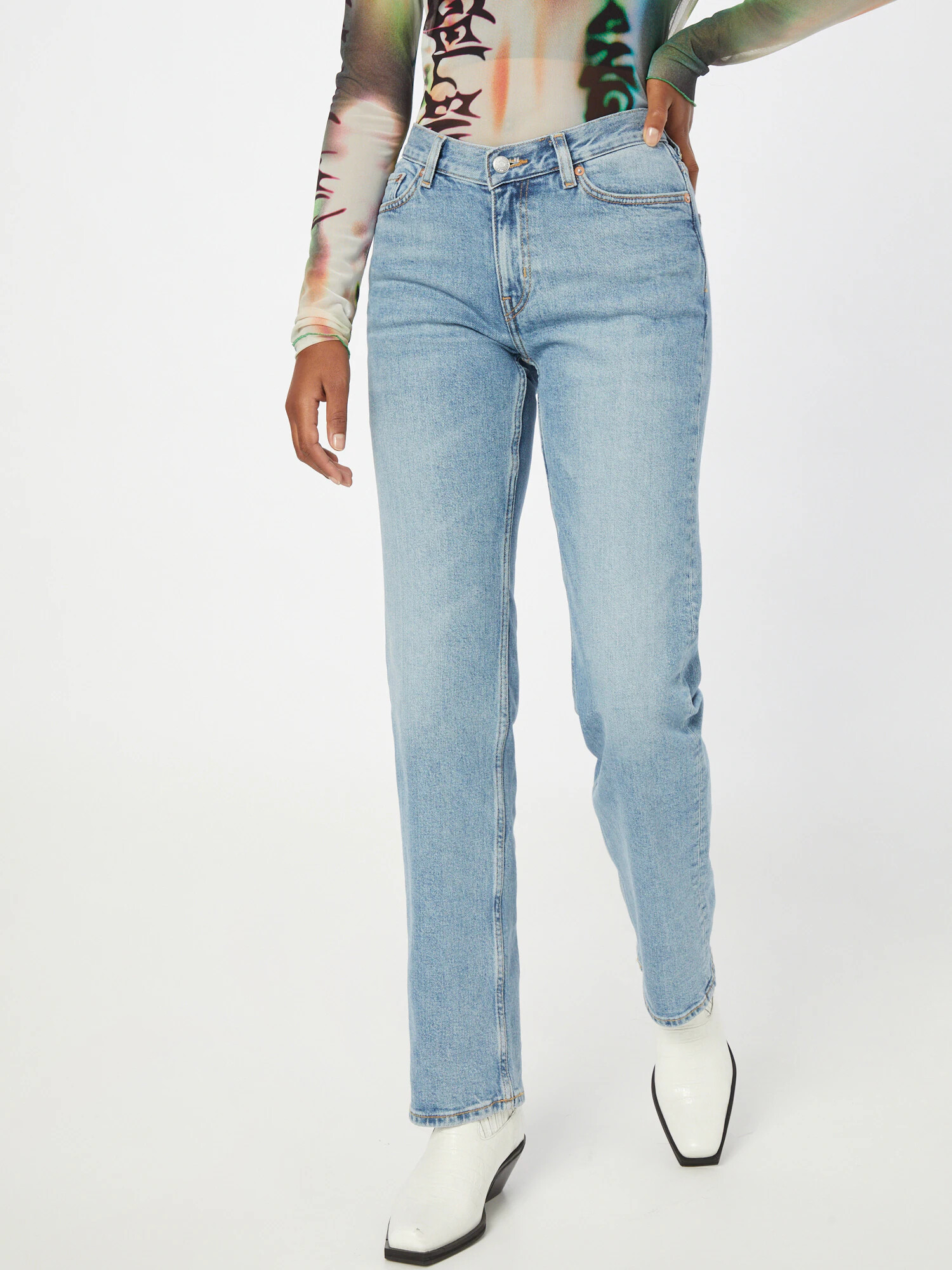 WEEKDAY Jeans 'Twig Mid Straight' albastru denim - Pled.ro